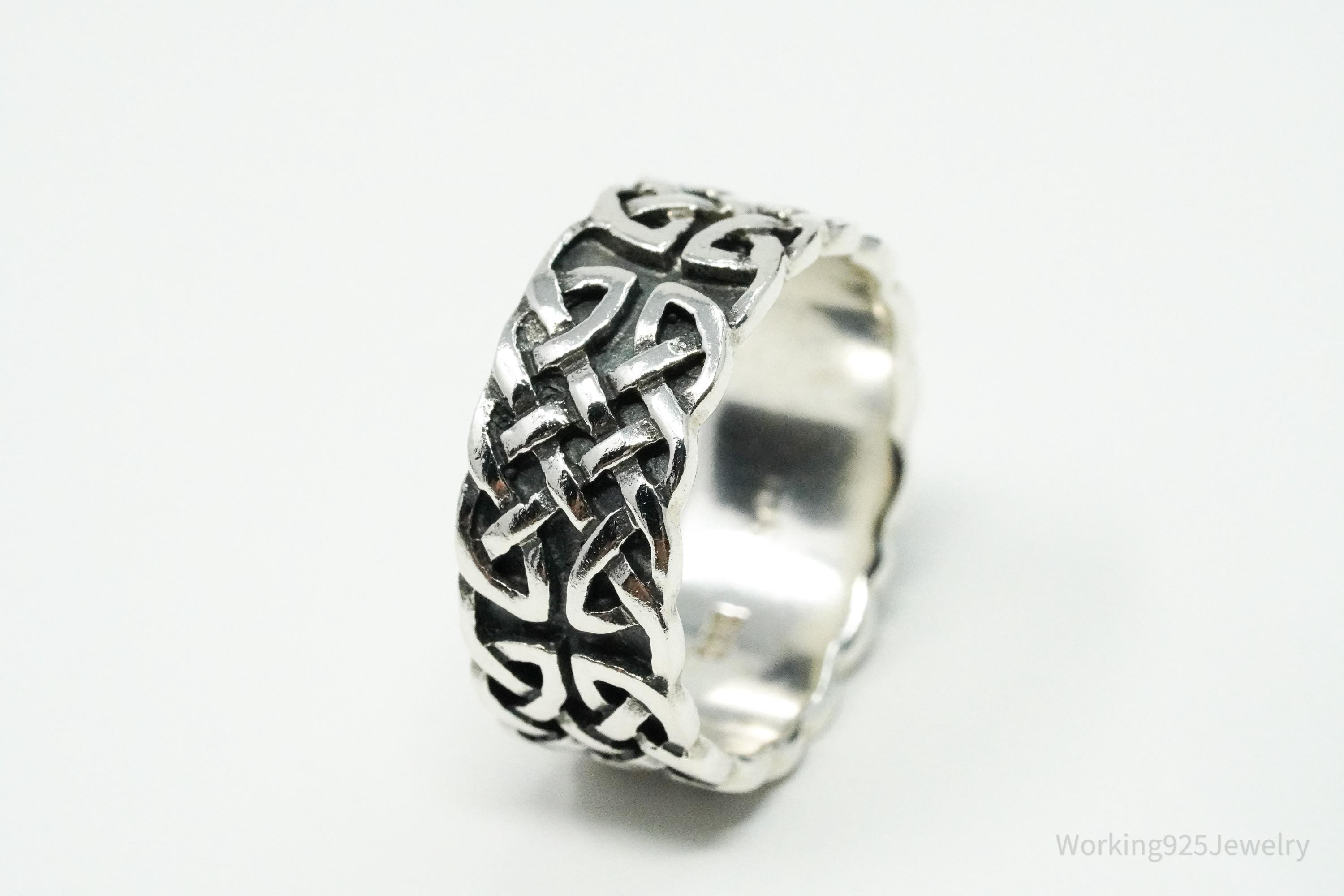 Vintage Designer PSCL Celtic Knot Design Sterling Silver Band Ring - Size 6.5