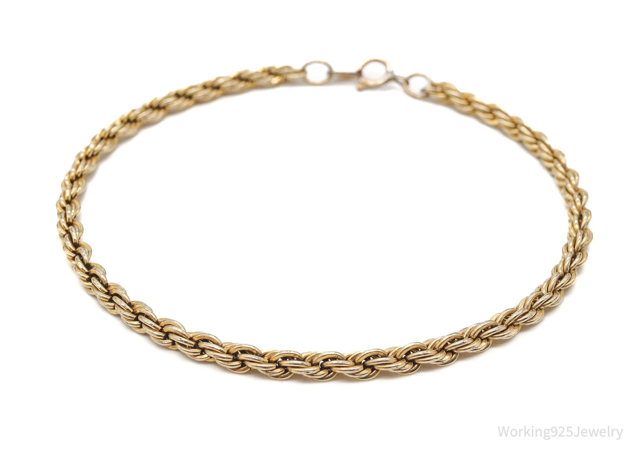 Vintage 14K Gold Filled Rope Chain Bracelet