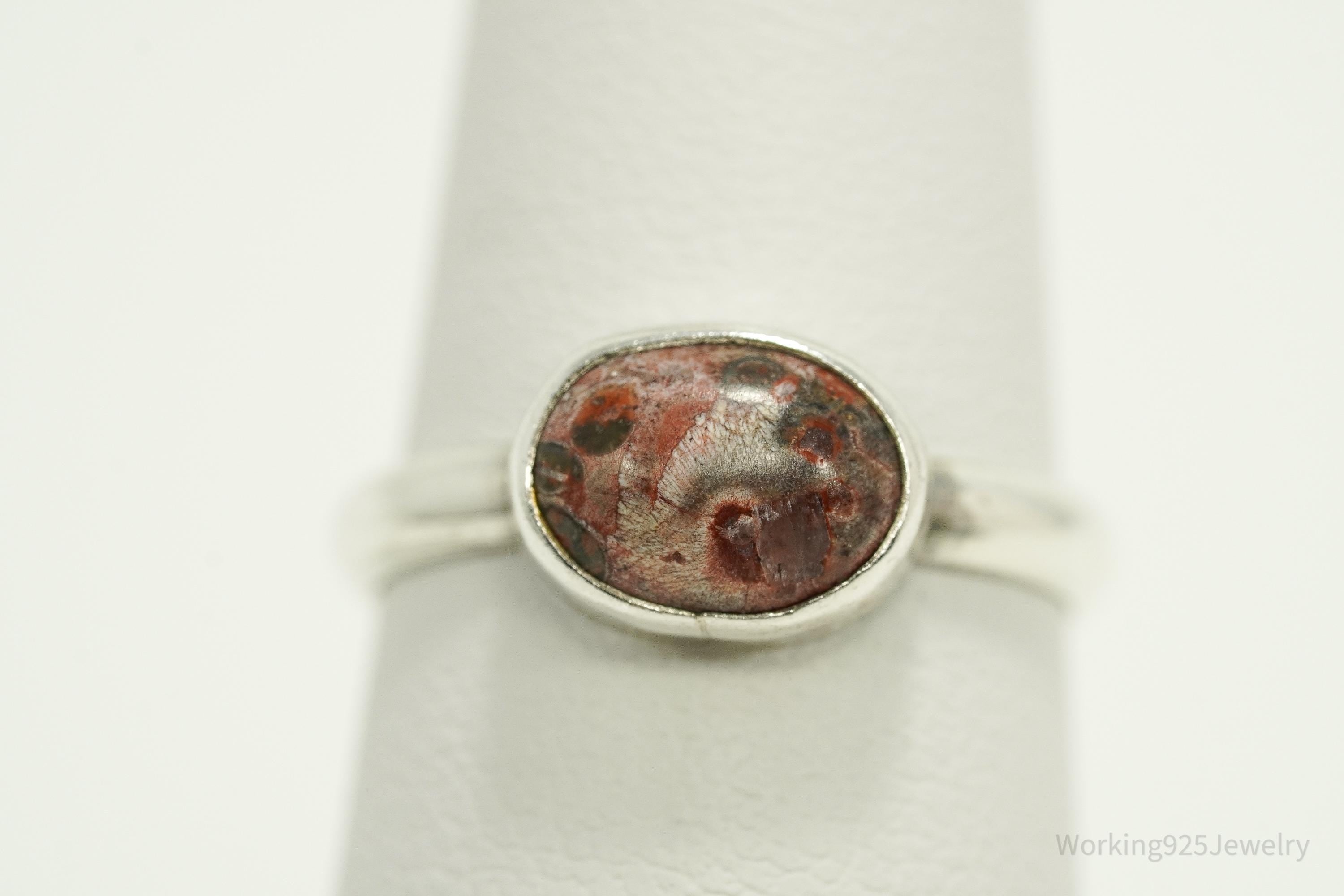 Vintage Birds Eye Jasper Silver Ring - Size 5.5