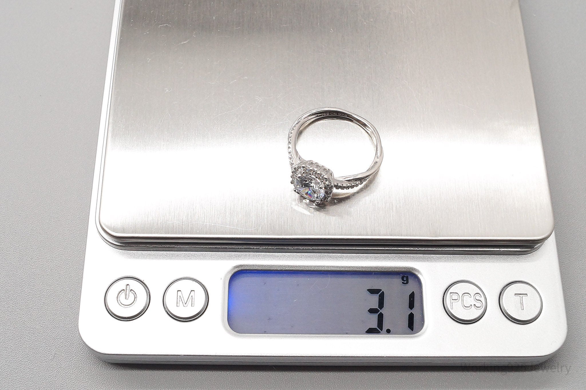 Vintage London Designer IBB Cubic Zirconia Sterling Silver Ring - Size 7