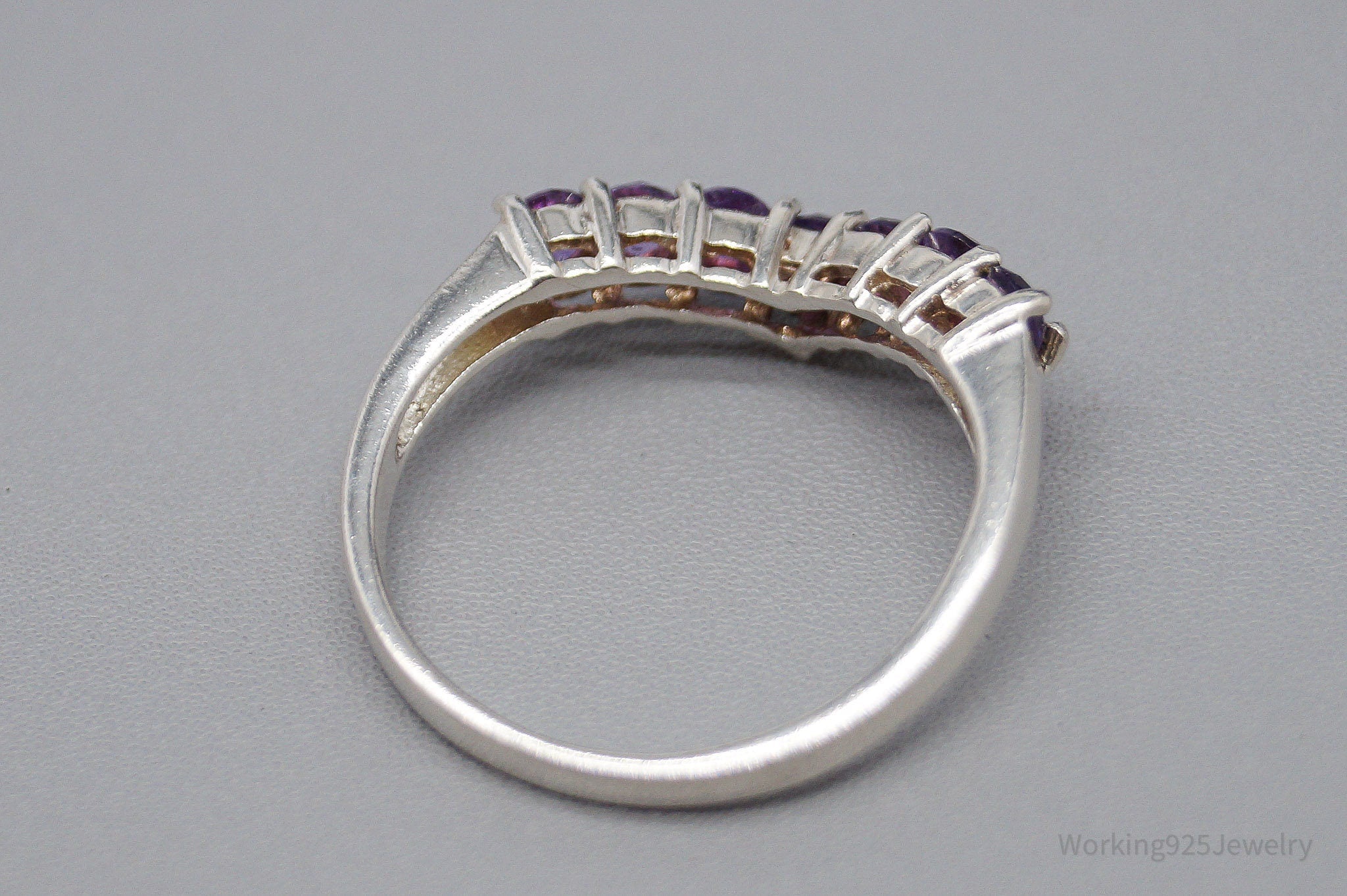 Vintage Amethyst Sterling Silver Ring - Size 8
