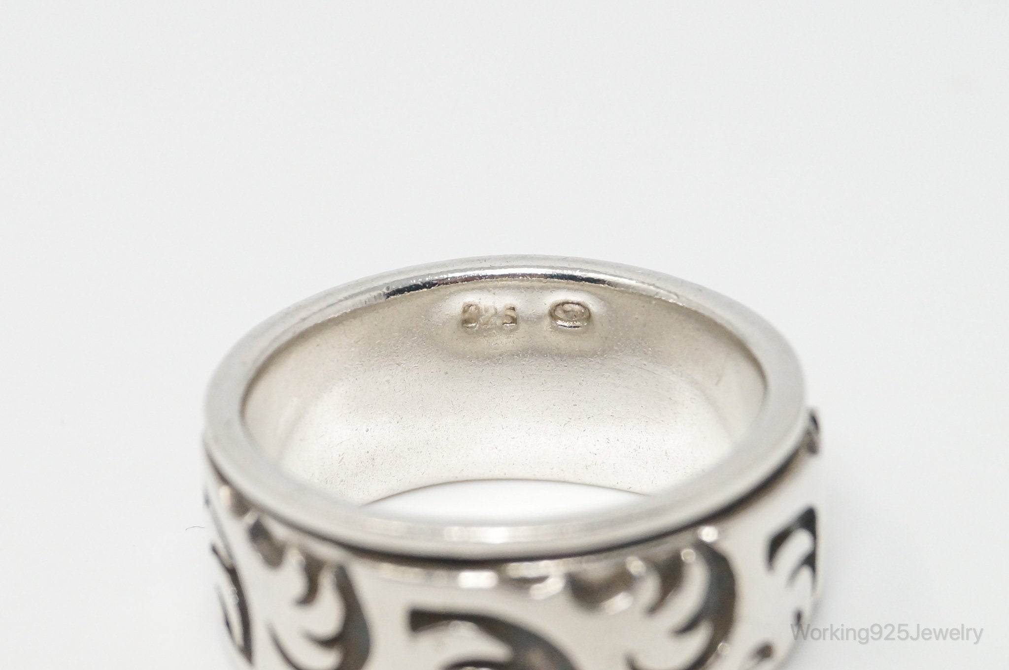 Vintage Sterling Silver Spinner Band Ring Sz 12.5