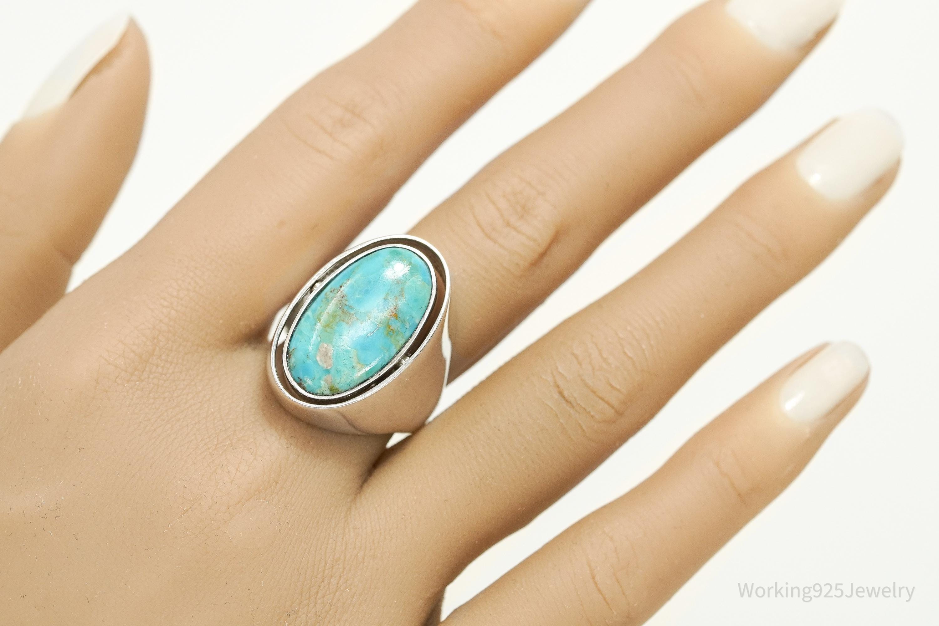 Vintage Desert Rose Co Sterling Silver Ring Lapis Lazuli Turquoise Reversible