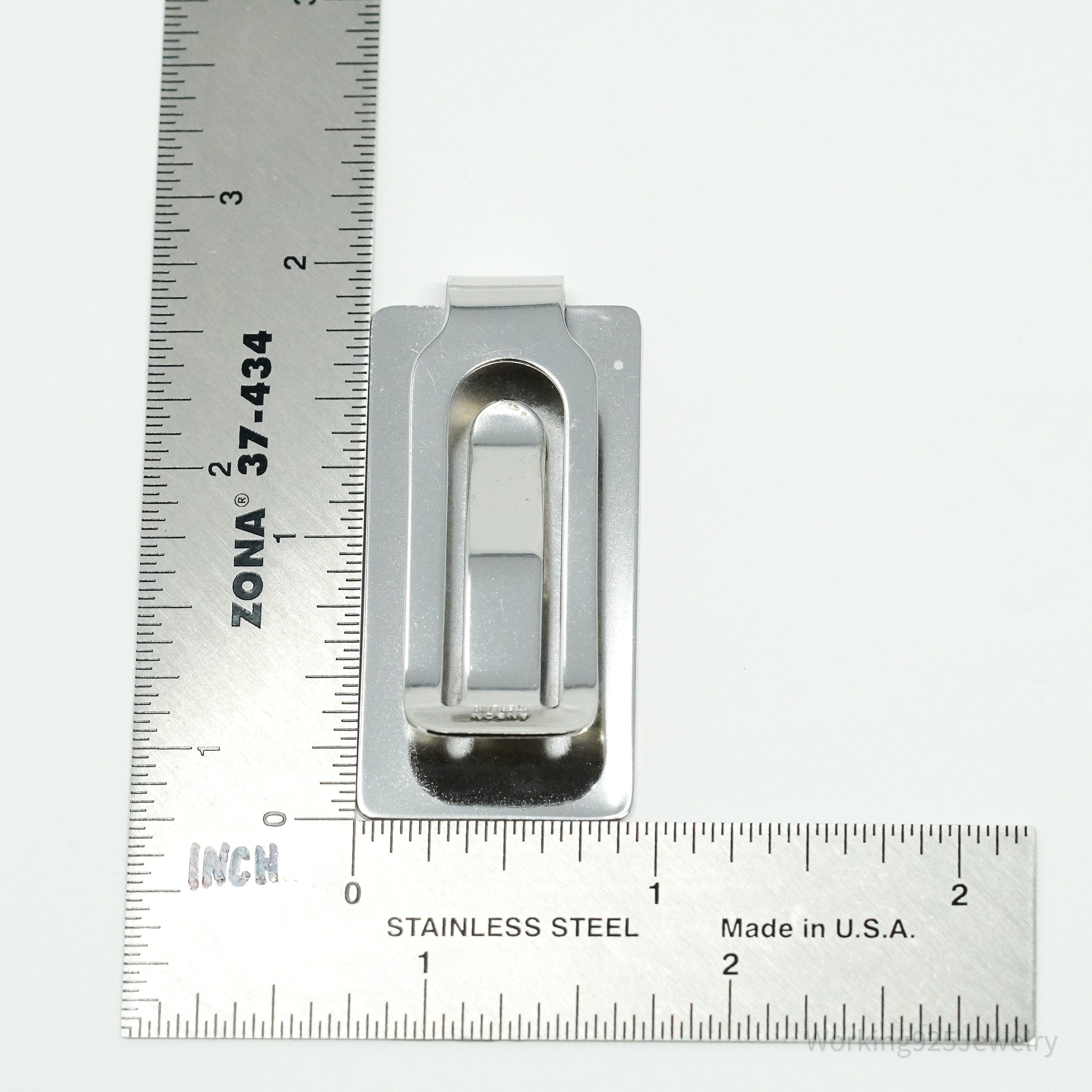 Vintage Designer Anson Sterling Silver Money Tie Money Clip