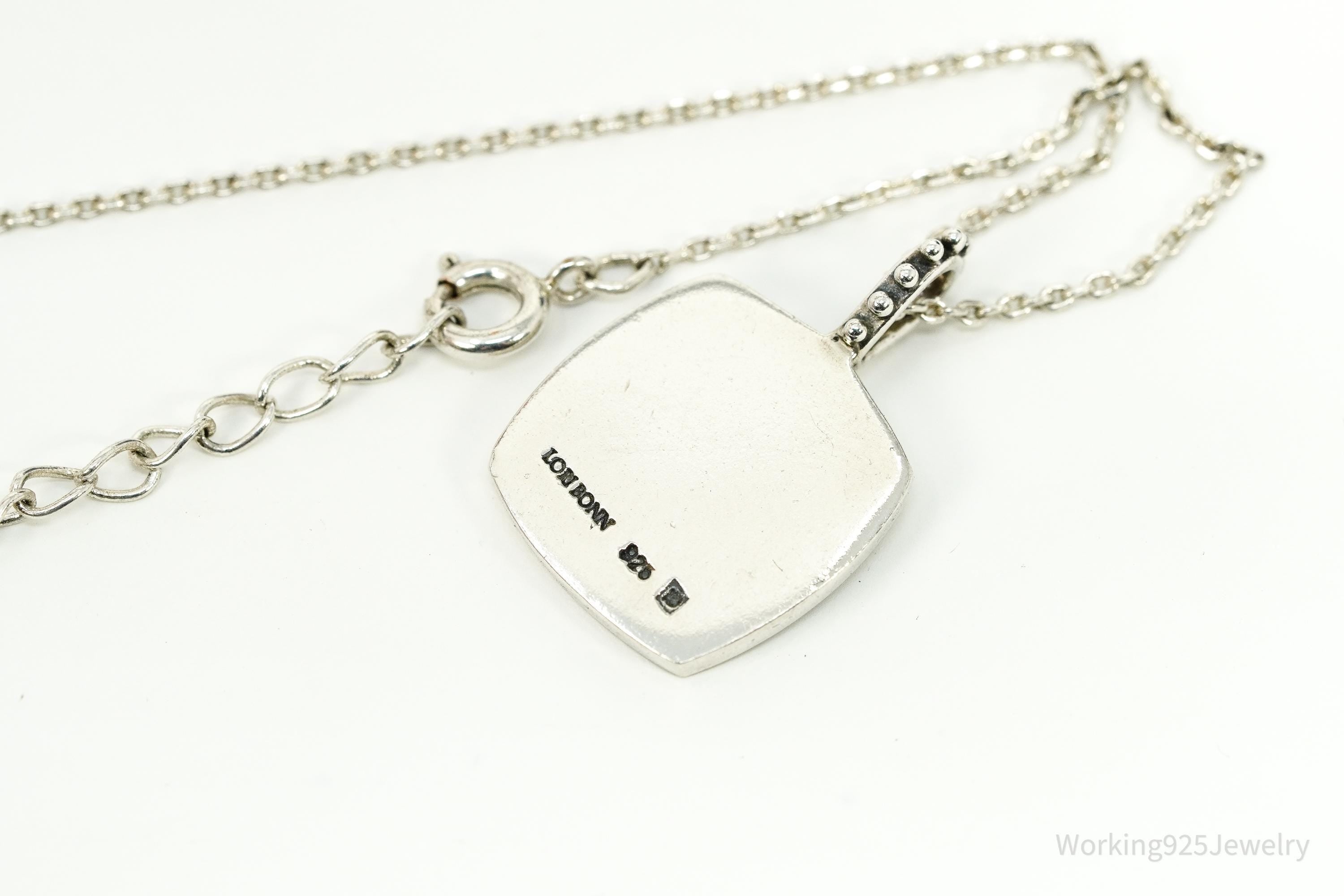 Vintage Designer Lori Bonn Initial I Pendant Sterling Silver Necklace 15"