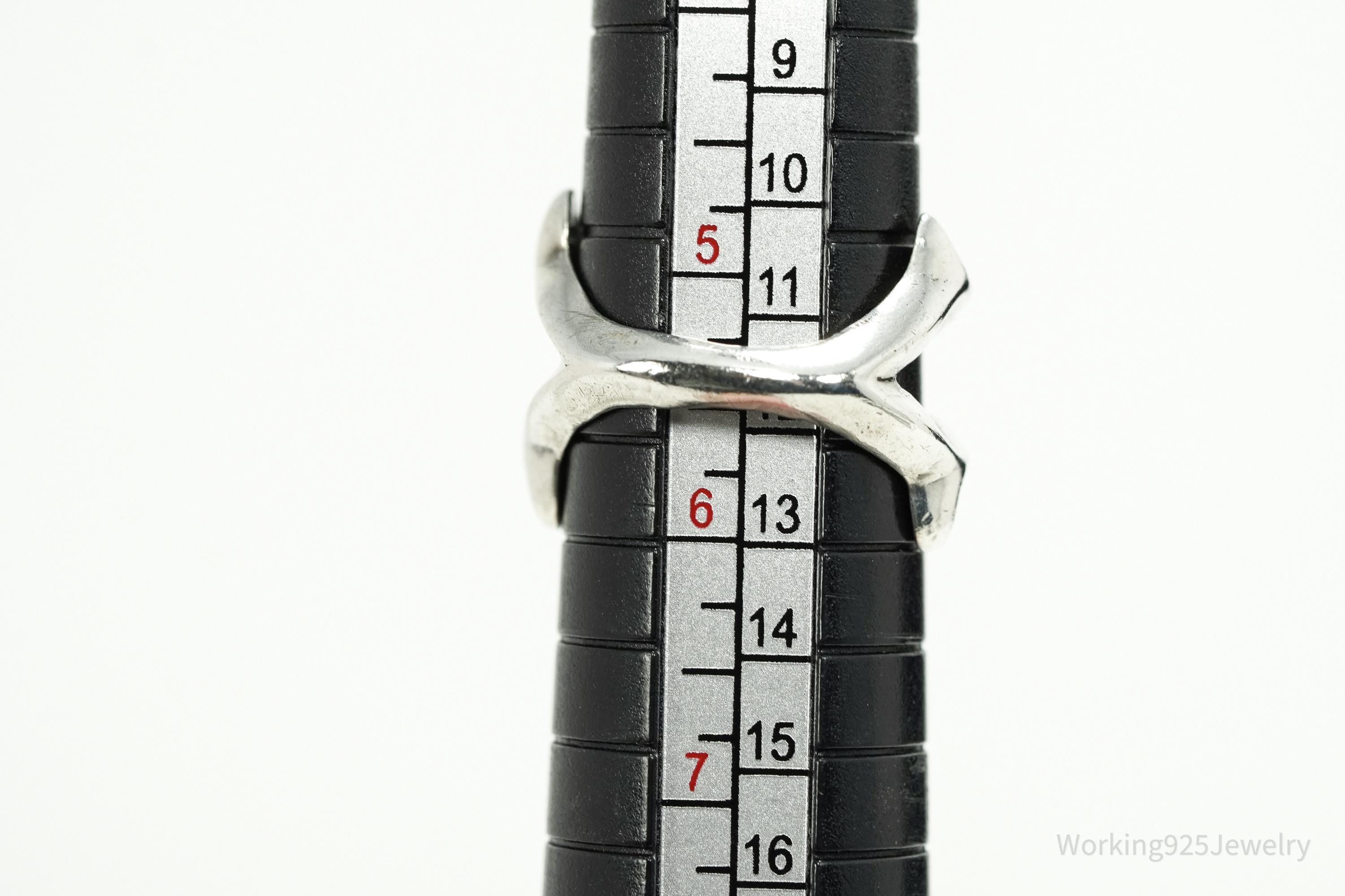 Vintage Handmade Native American Turquoise Unsigned Silver Ring - Size 5.5