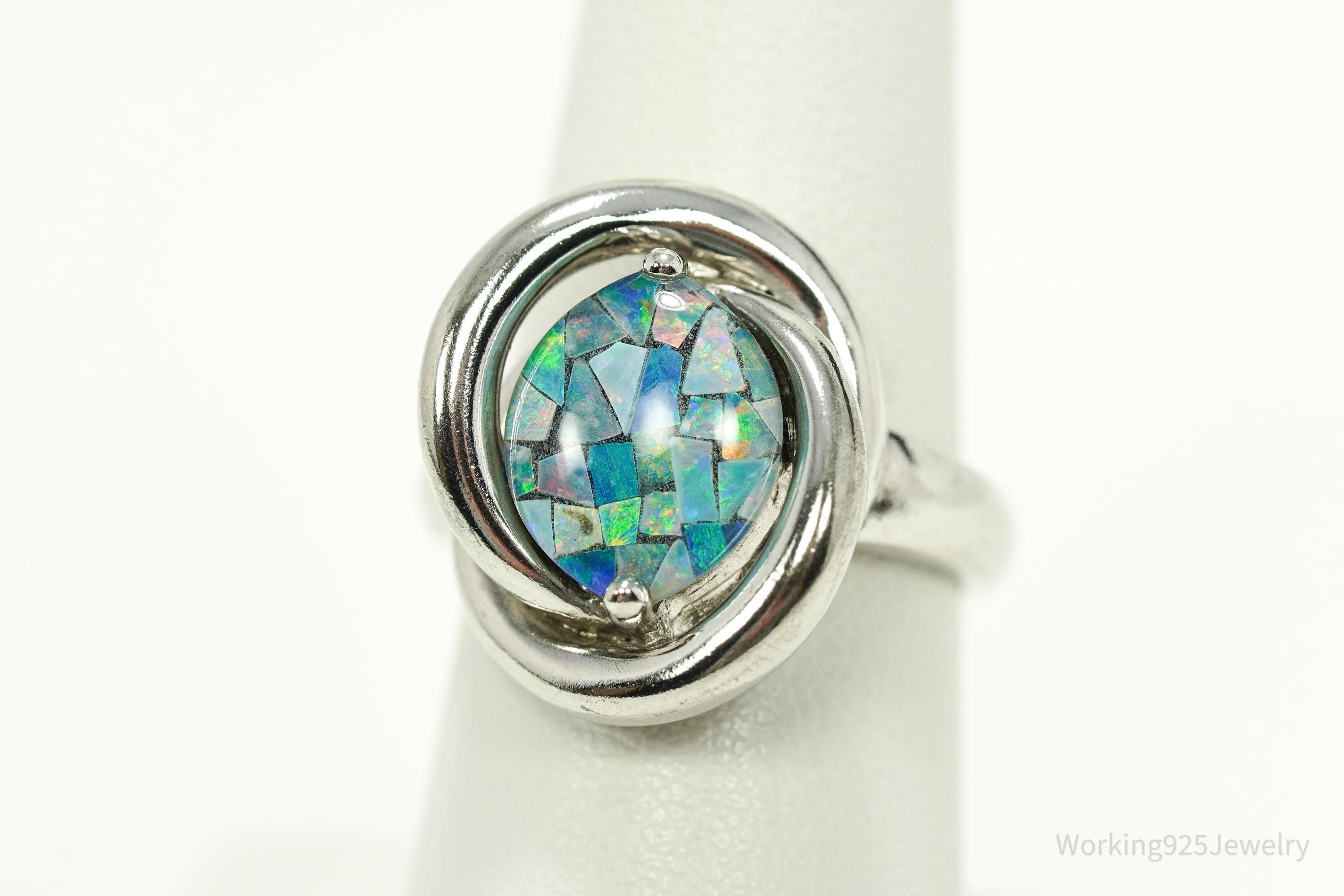 Vintage KN Opal Sterling Silver Ring - Size 7