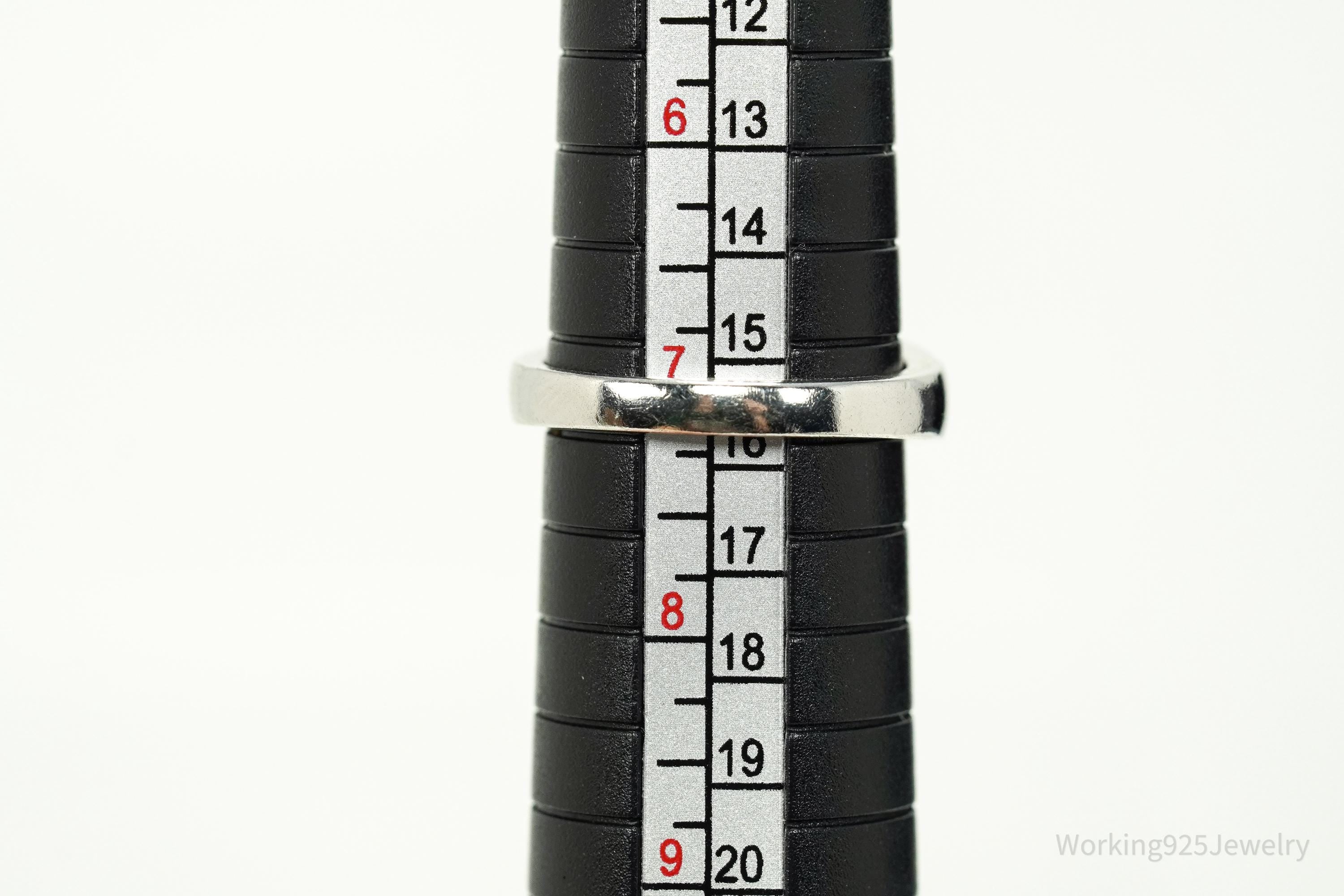 Vintage Opal & Pink Topaz Sterling Silver Ring Size 7