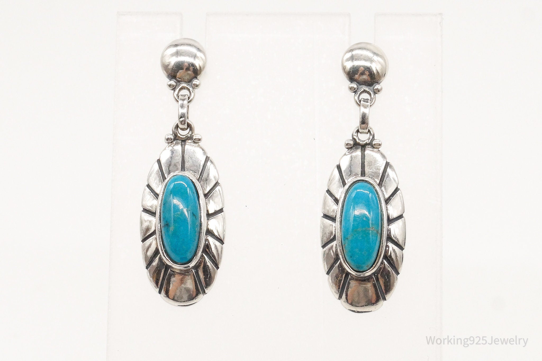 Vintage Southwestern Turquoise Sterling Silver Earrings