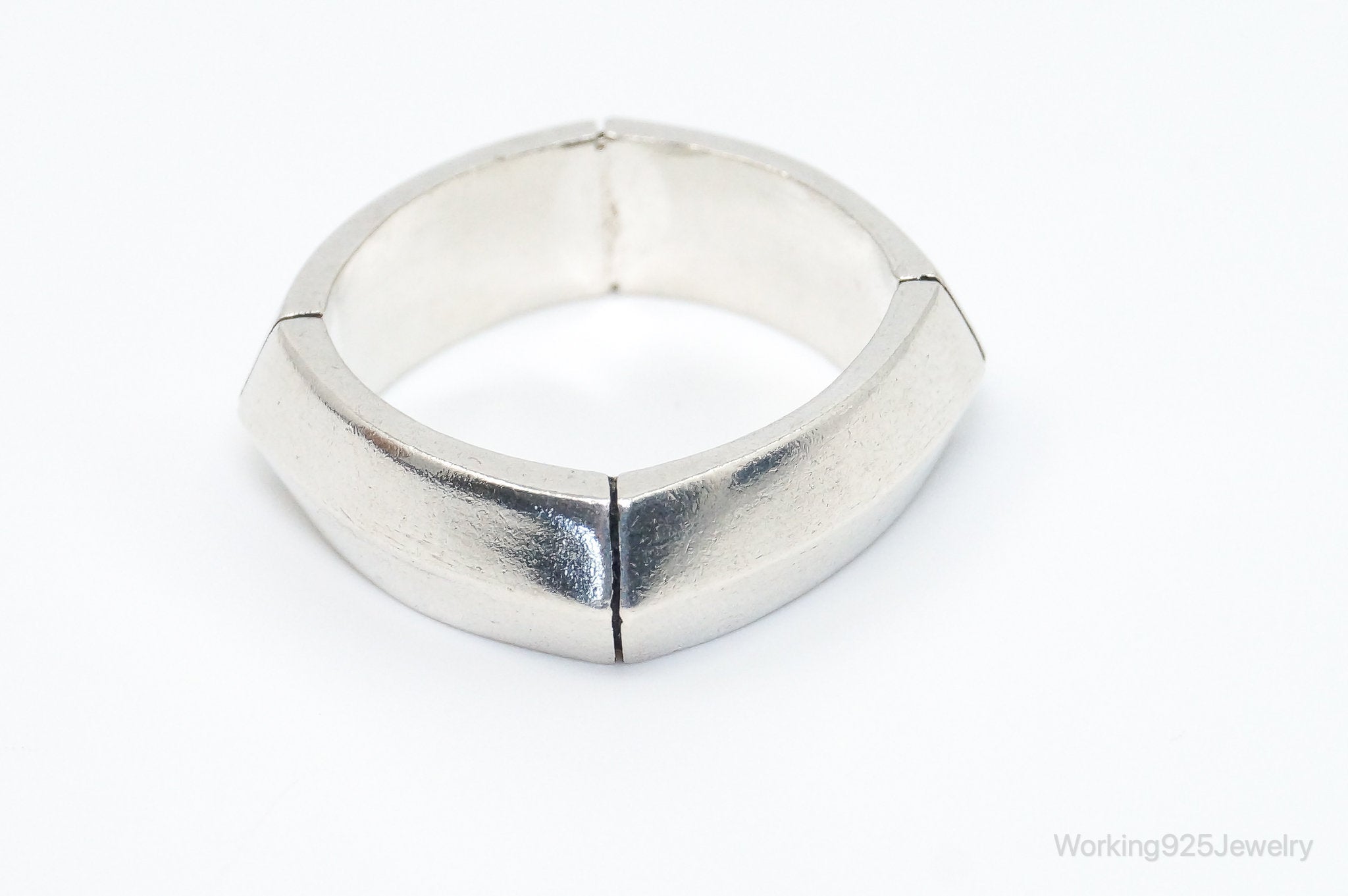 Vintage Modern Sterling Silver Band Ring - SZ 10.25