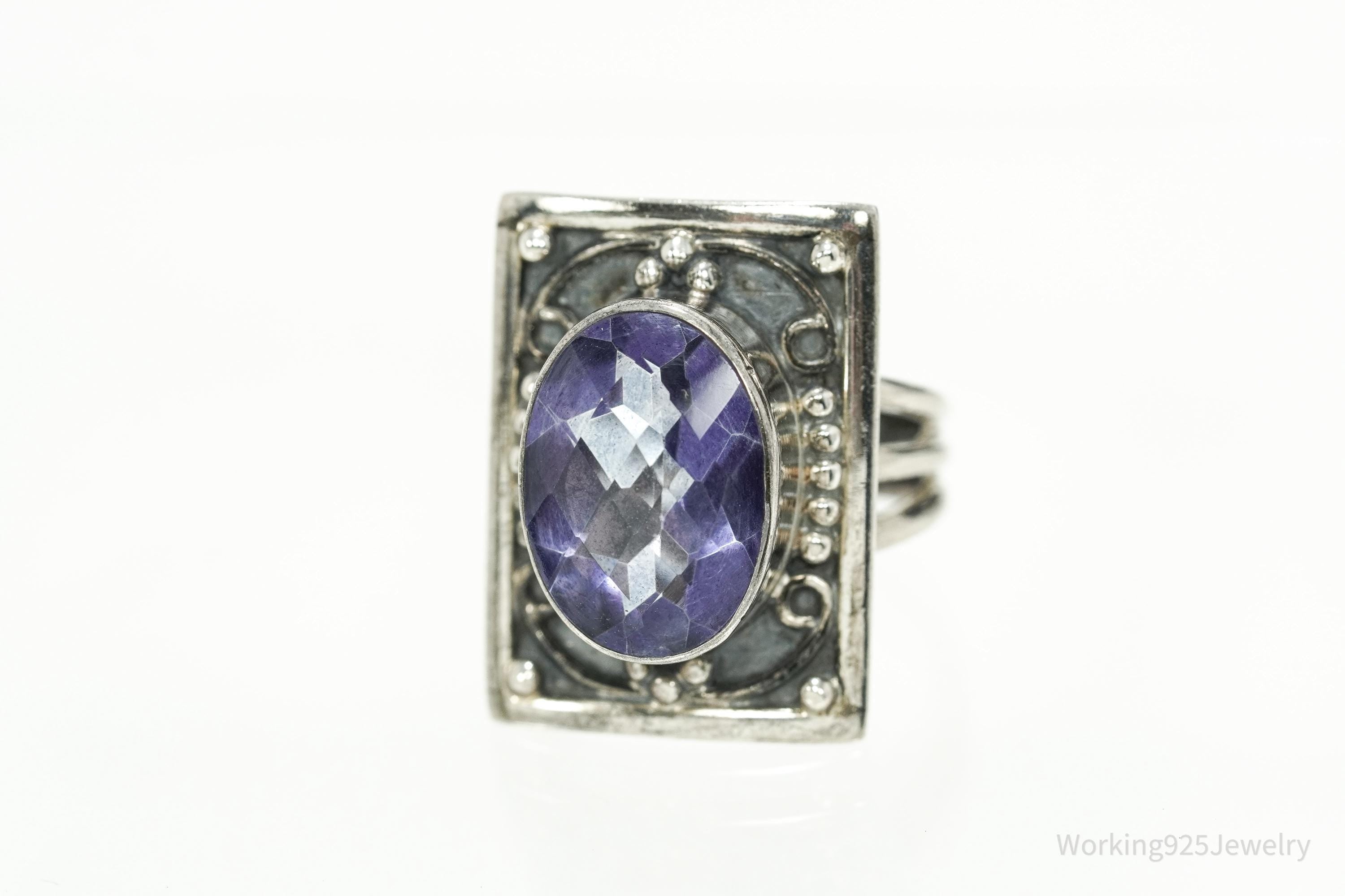 Vintage Nicky Butler Amethyst Sterling Silver Ring - Size 5.25