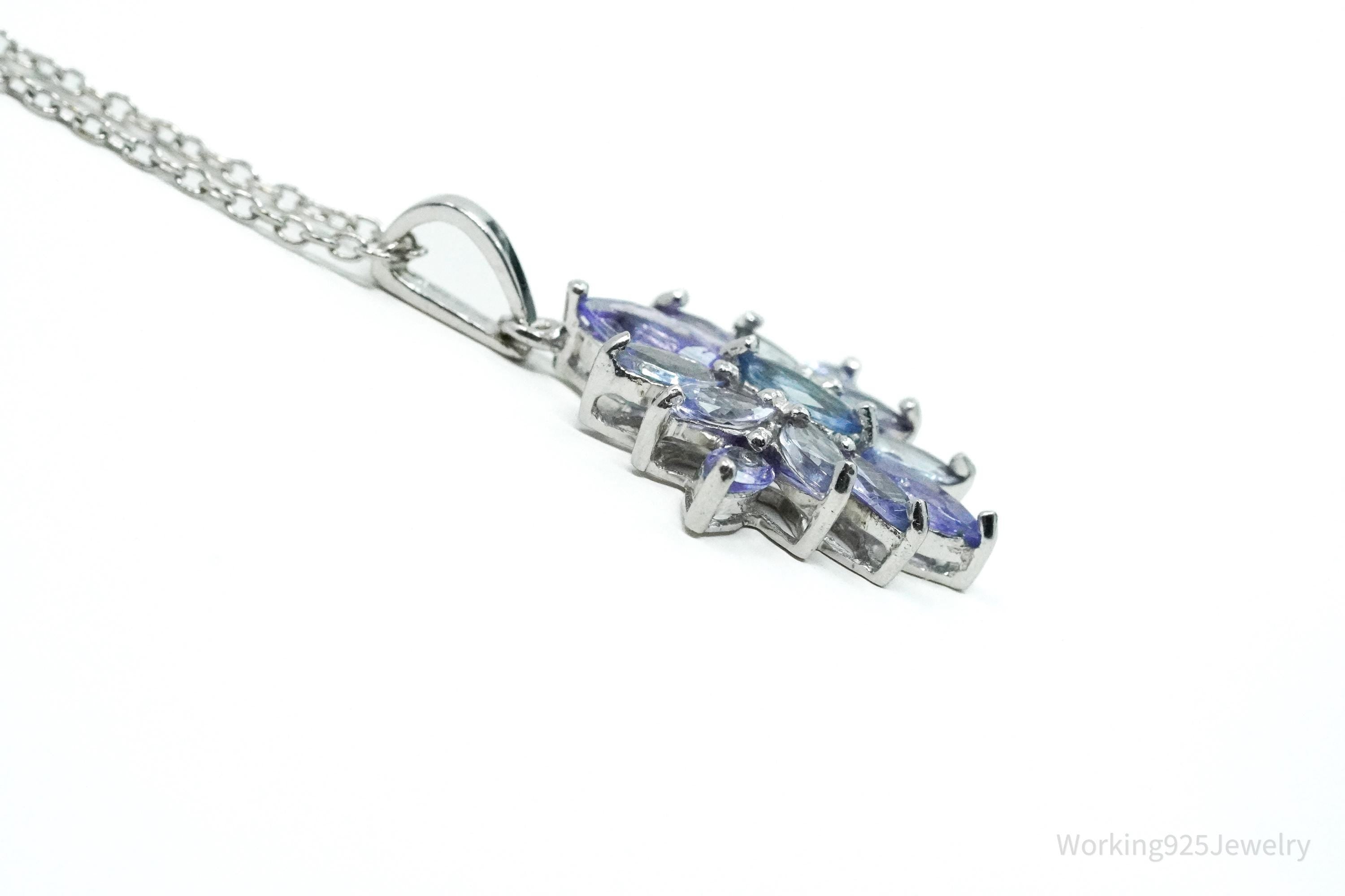 STAUER Tanzanite Sunburst Sterling Silver Necklace 20"