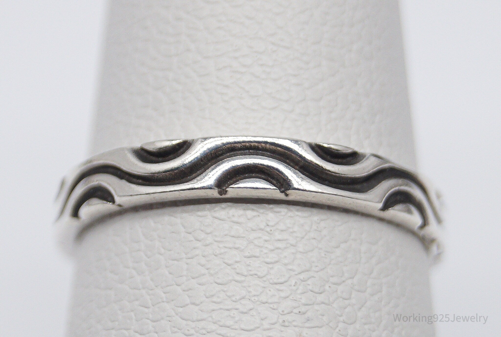 Vintage Native American Navajo El Tom Sterling Silver Band Ring - Size 5.75