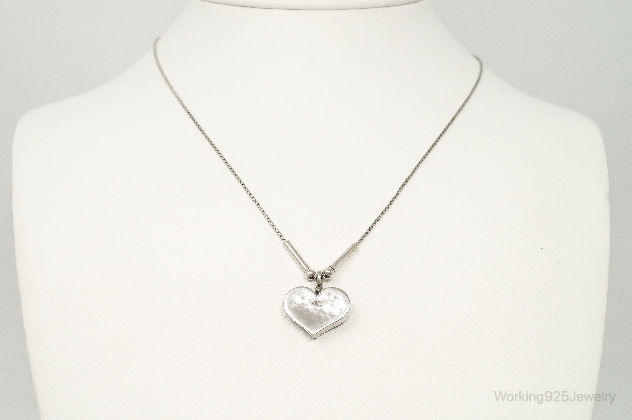 Vintage Designer Shablool Didae Heart Sterling Silver Necklace