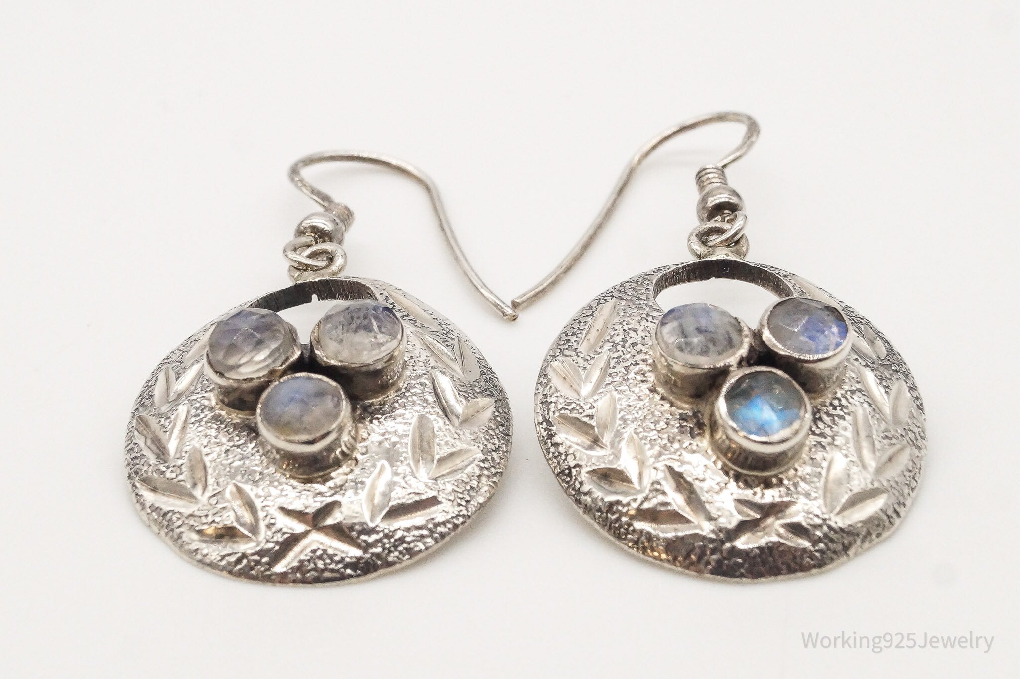 Vintage Moonstone Sterling Silver Earrings