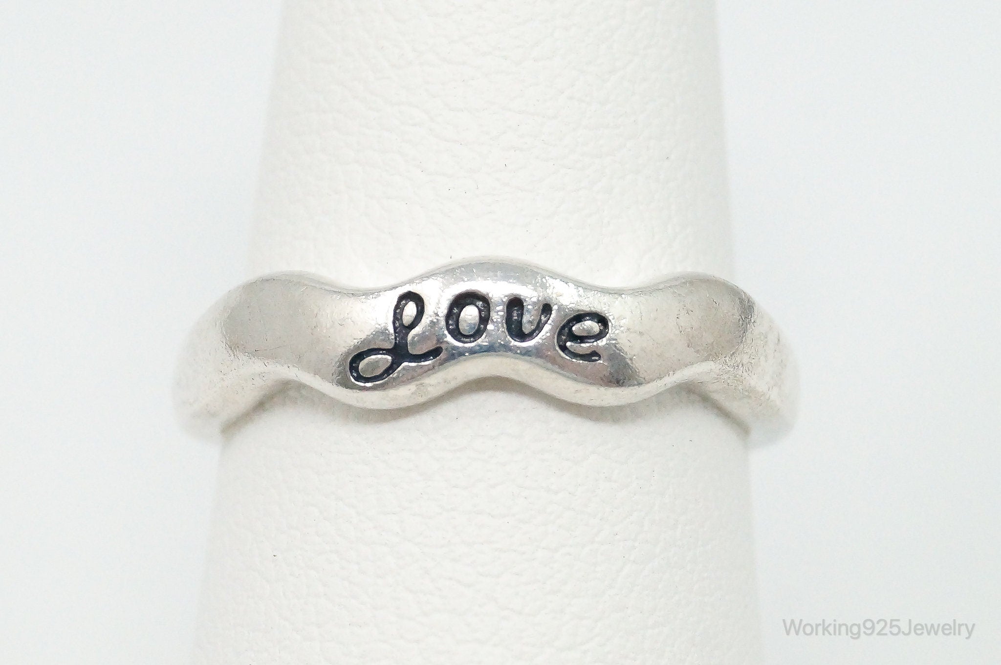 Vintage "Love" Sterling Silver Ring - Size 7