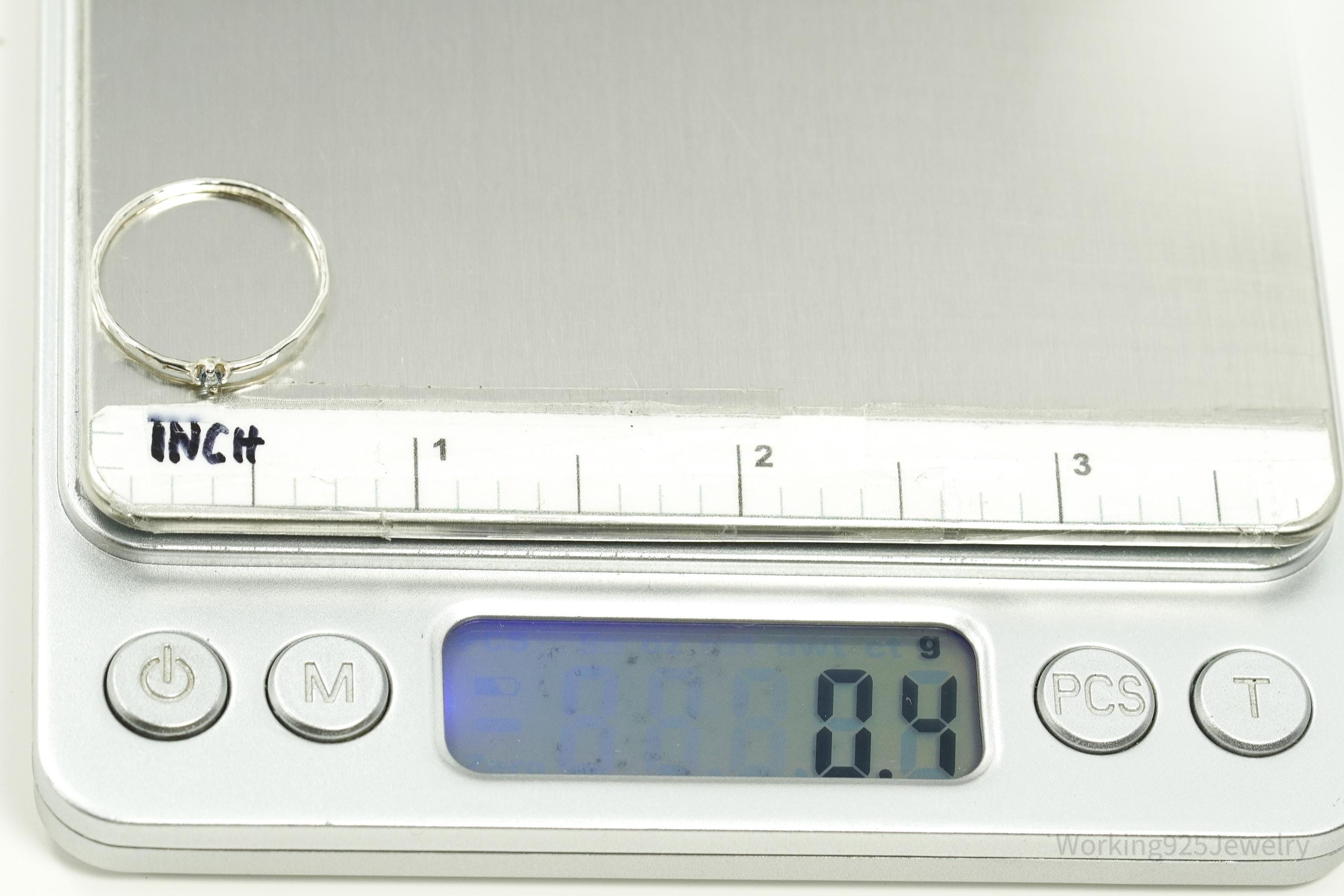 Vintage Blue Topaz Silver Ring - Size 7.25