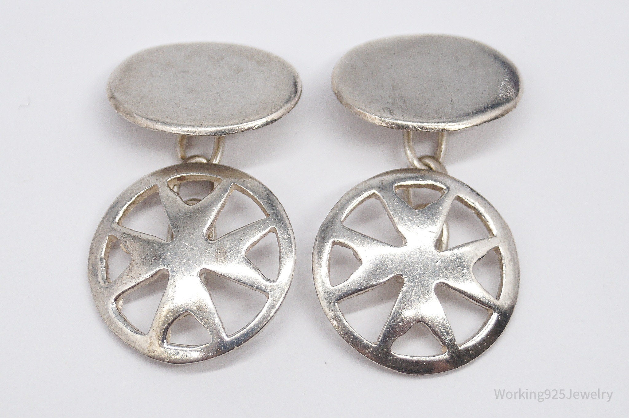 Antique Maltese Cross 917 Silver Cufflinks