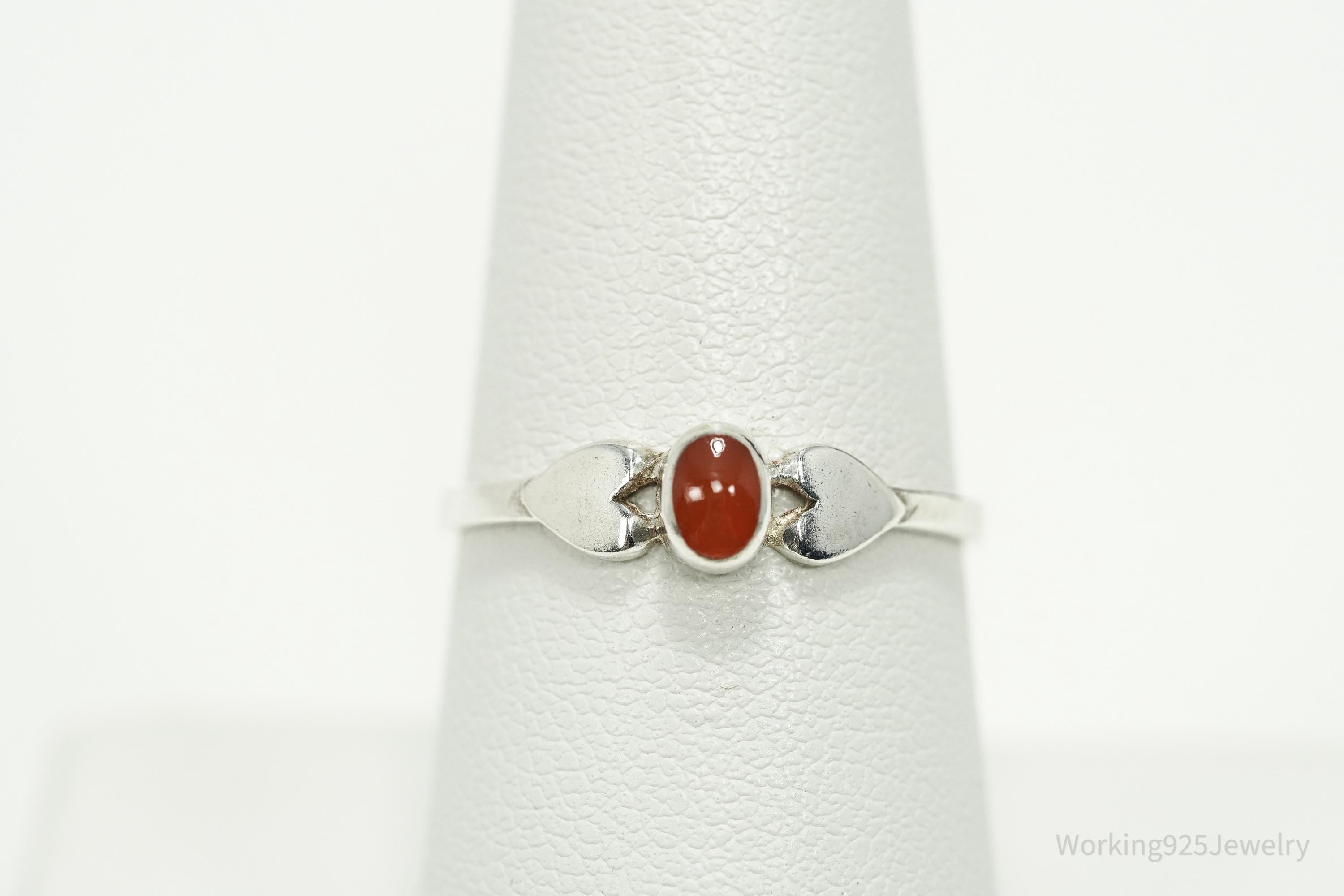 Vintage Carnelian Sterling Silver Ring - Size 8