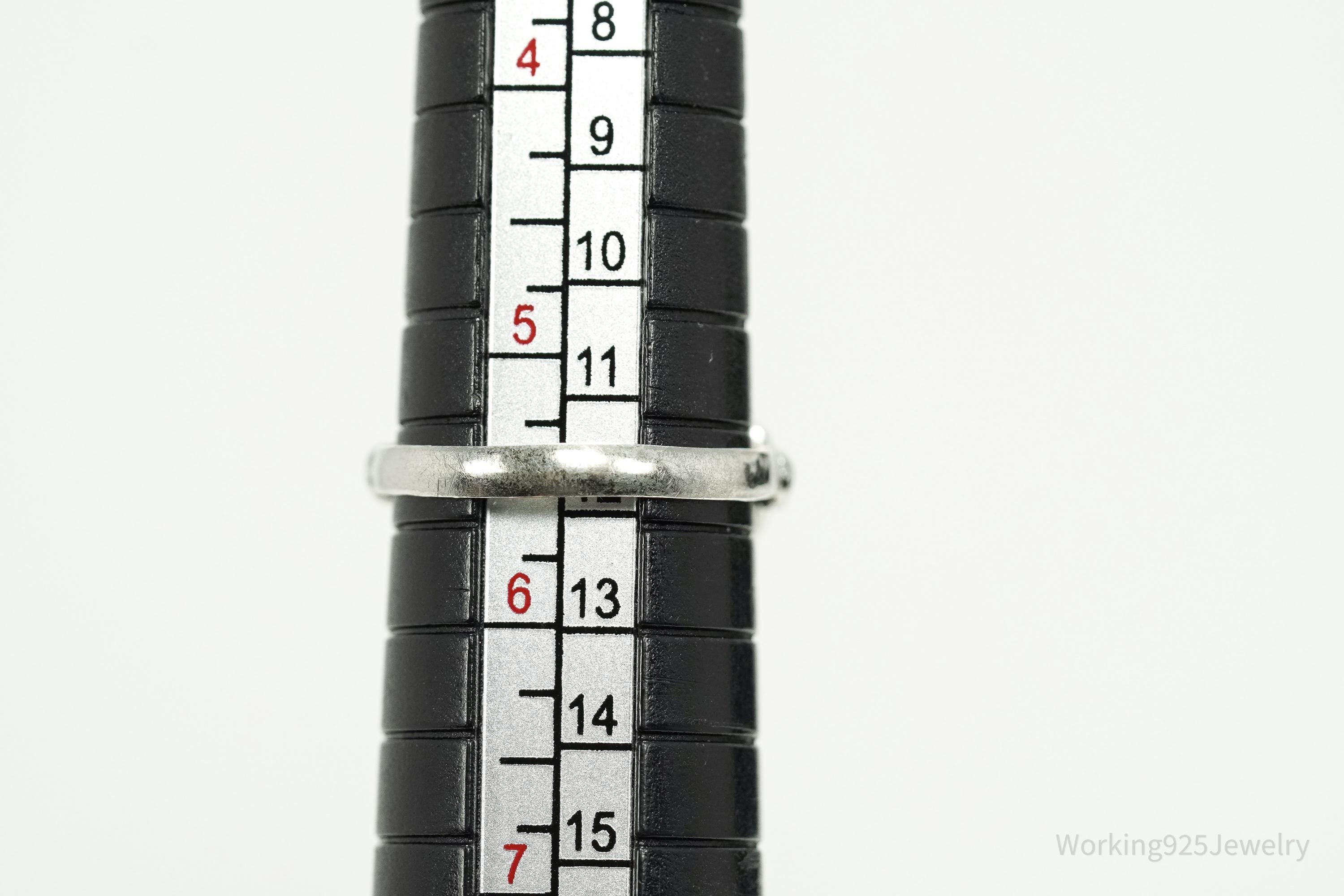 Antique Designer Clark Coombs Chrysocolla Sterling Silver Ring Size 5.5