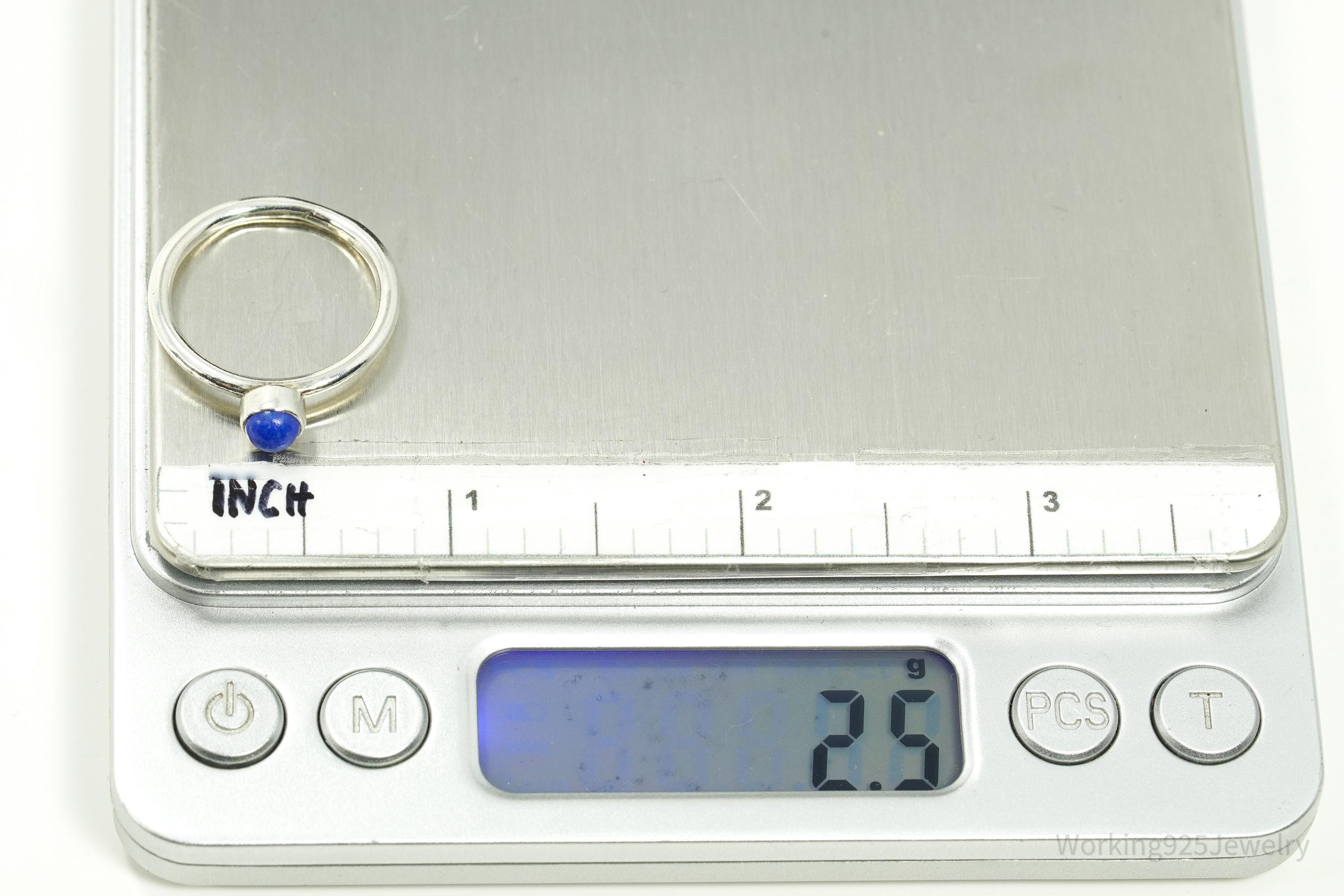 Vintage Lapis Lazuli Sterling Silver Ring - Size 8