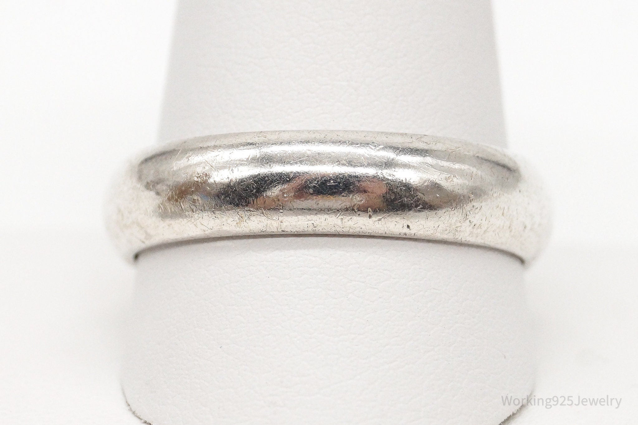 Vintage Sterling Silver Modern Band Ring - Size 12