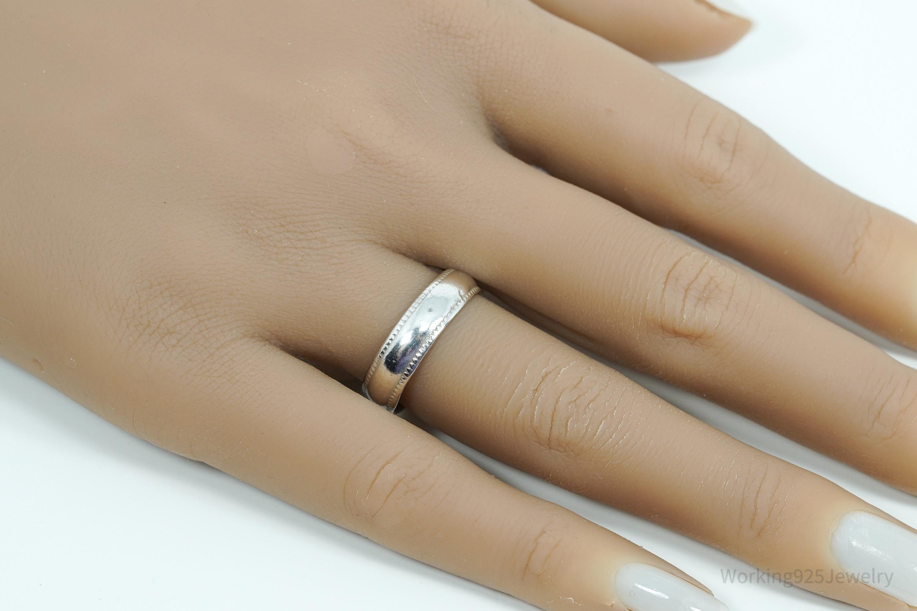 Vintage Western Style Sterling Silver Stacker Ring - Size 8