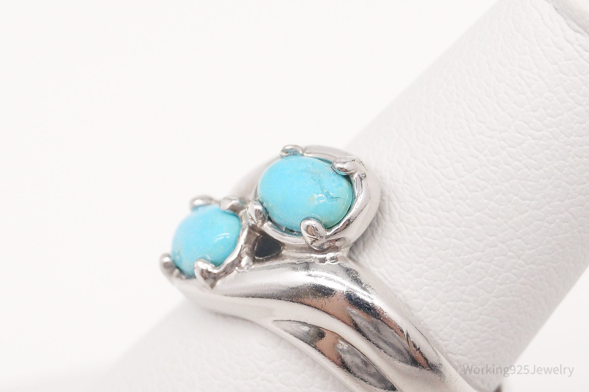 VTG Native Carolyn Pollack Relios Turquoise Sterling Silver Ring Size 5