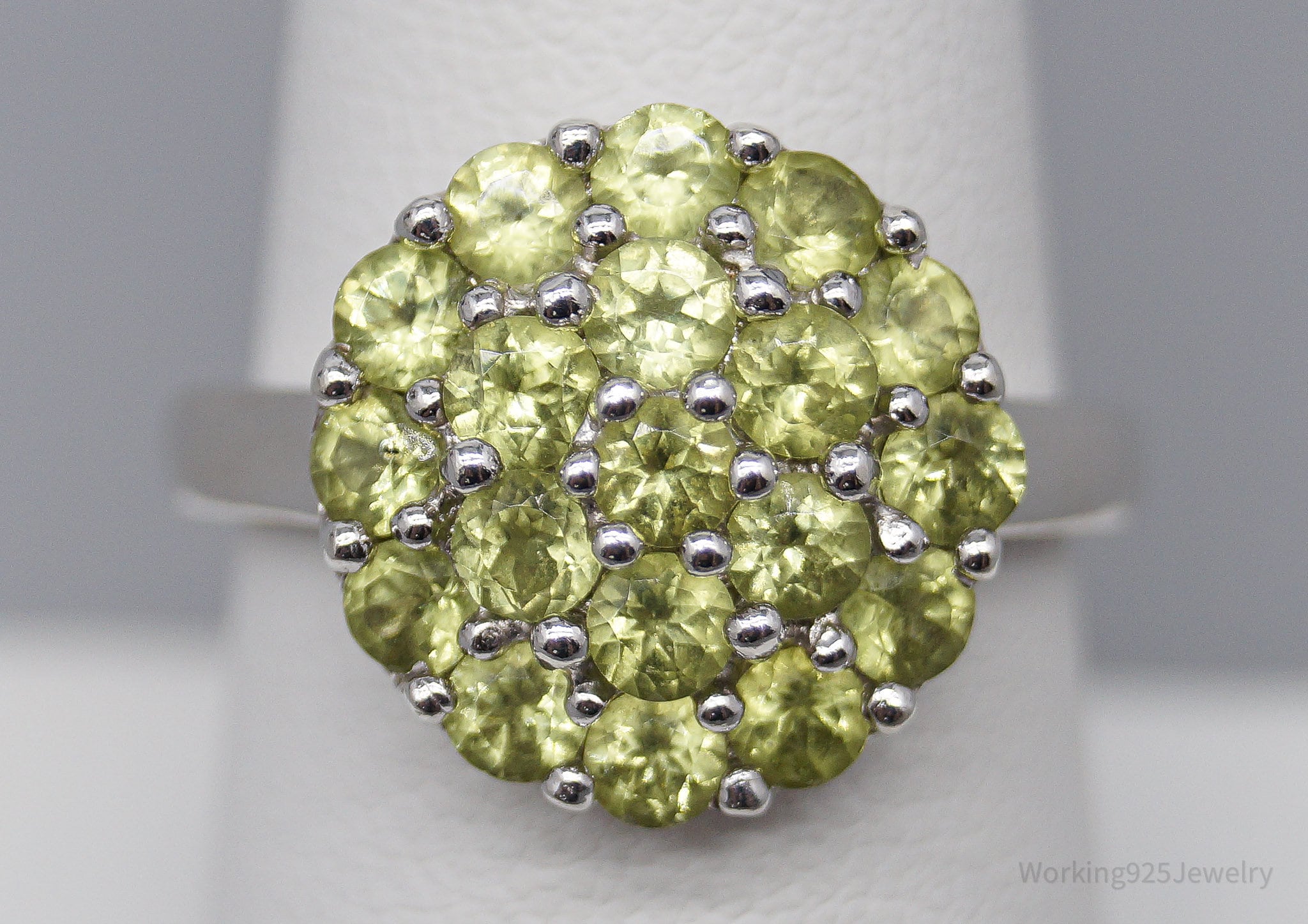 JTV HT Green Peridot Sterling Silver Ring - Size 8