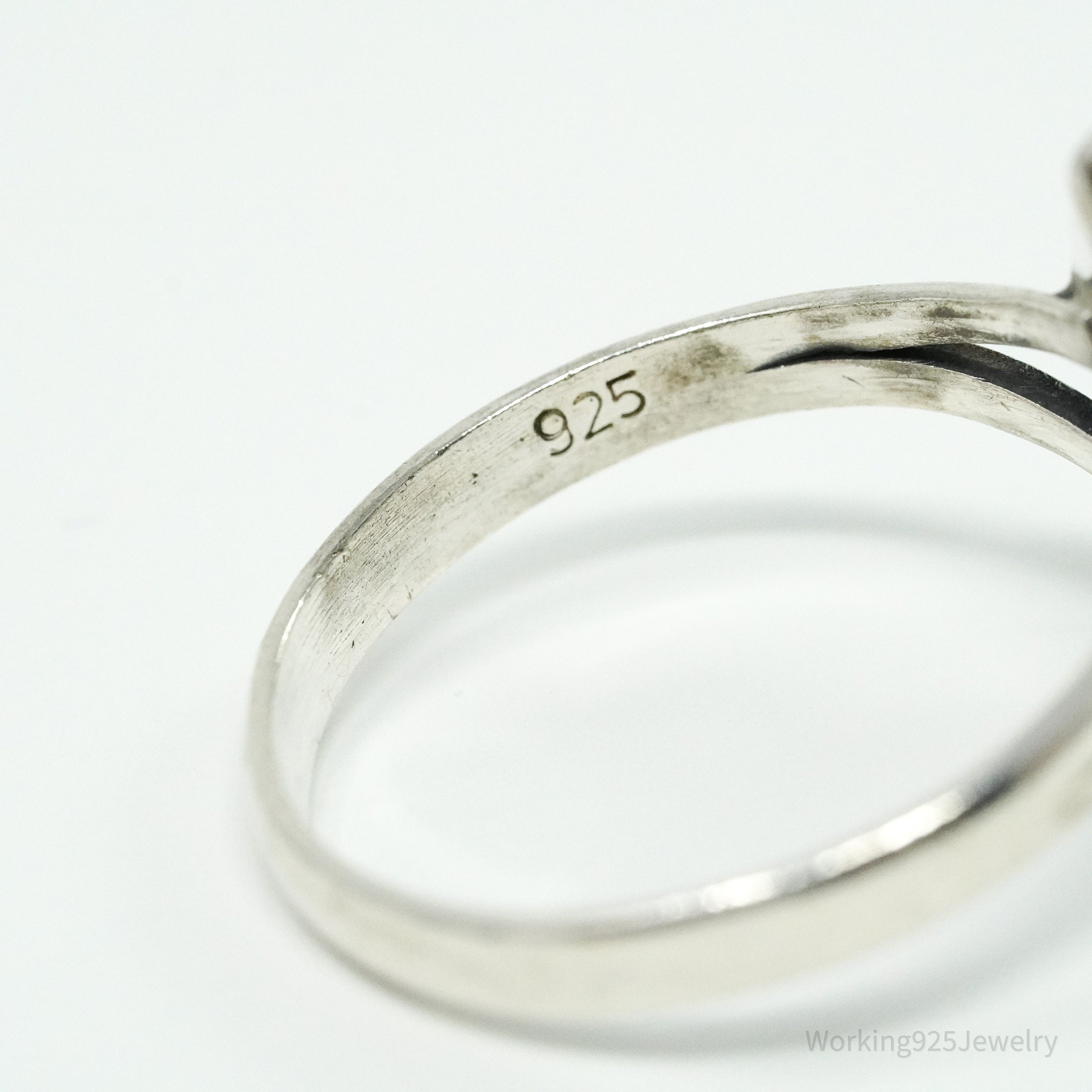 Vintage Black Onyx Sterling Silver Ring - Size 9.25