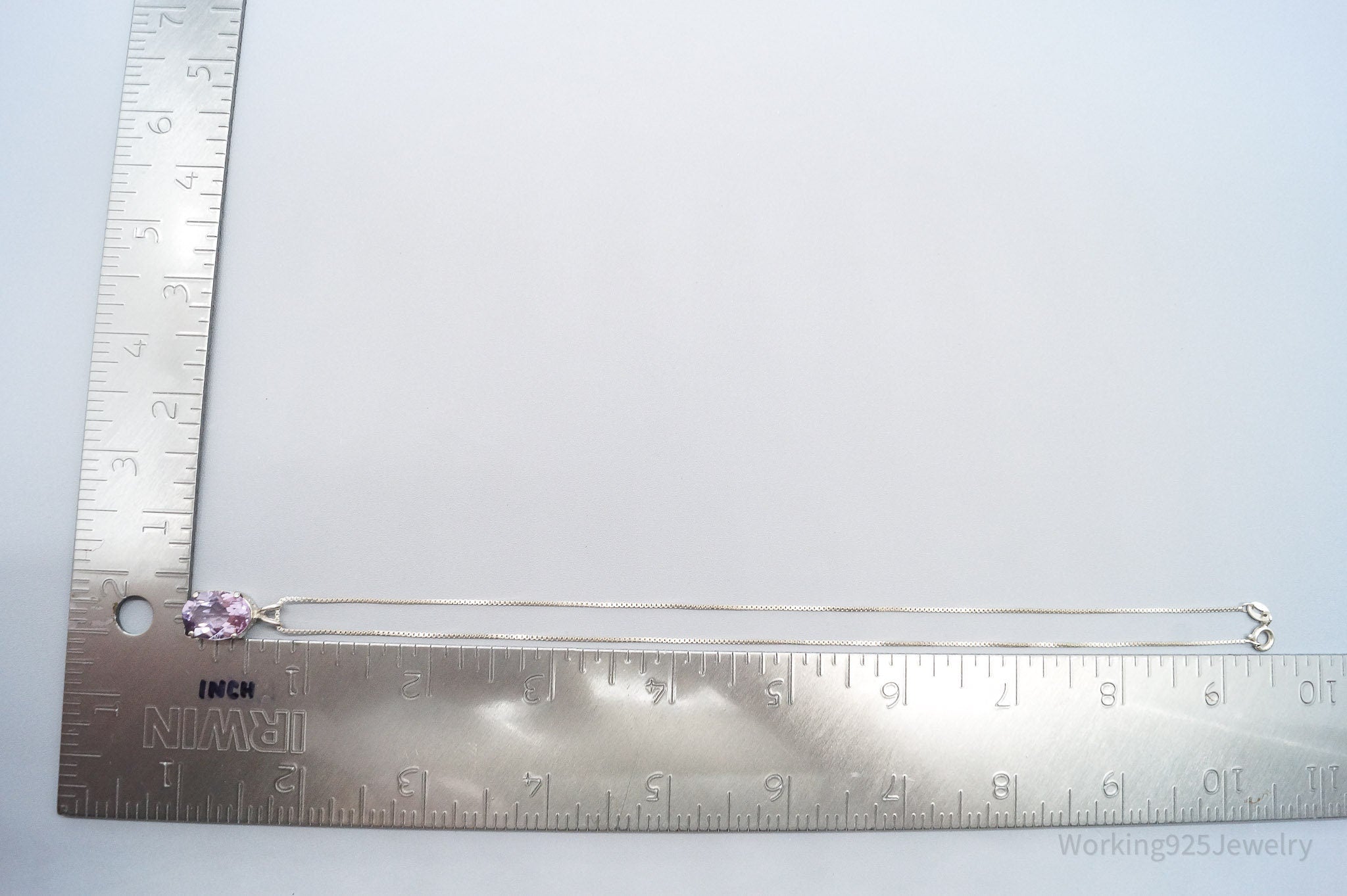 Vintage Amethyst Sterling Silver Necklace 18"