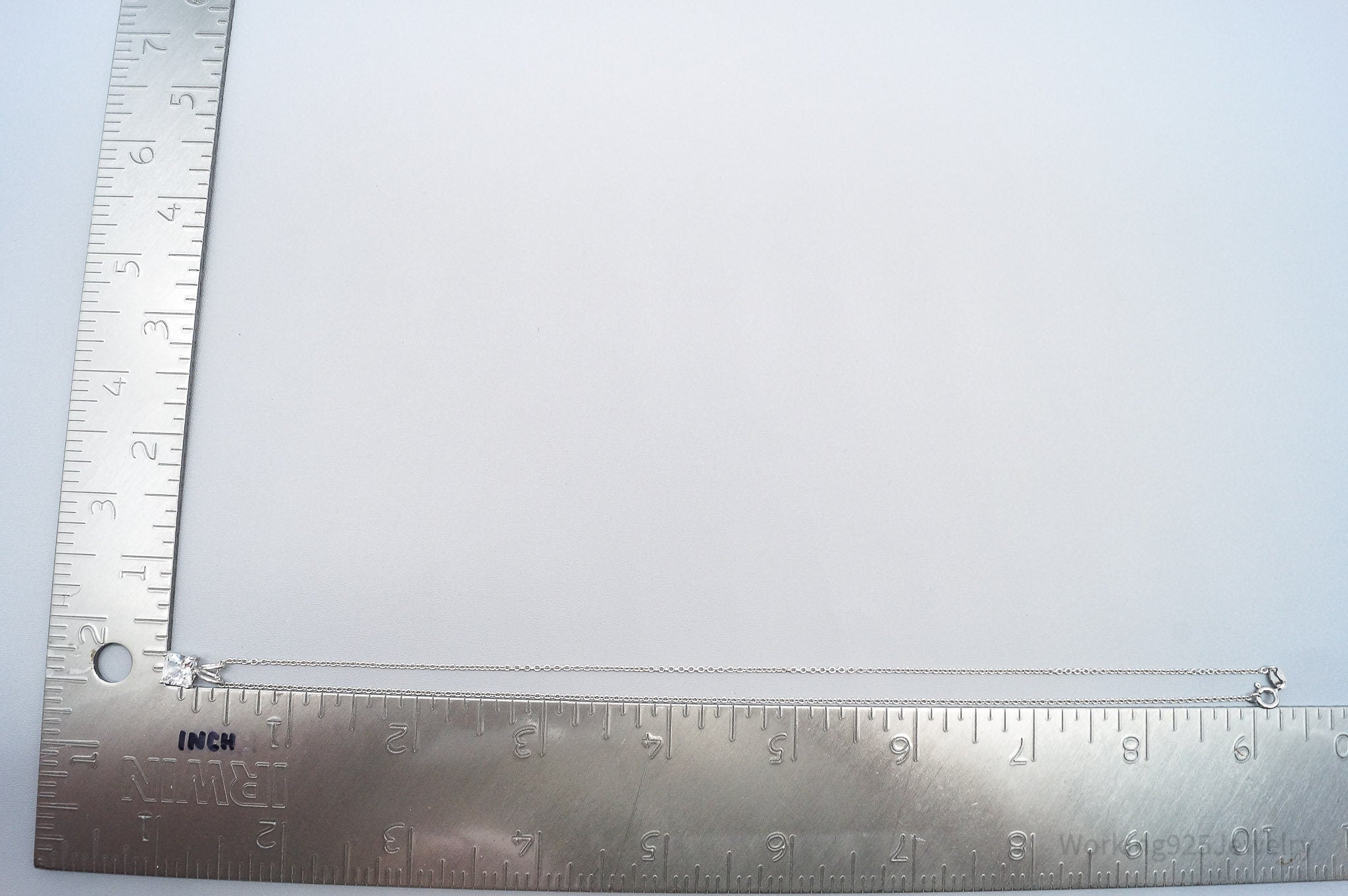 Vintage White Sapphire Sterling Silver Necklace 18"