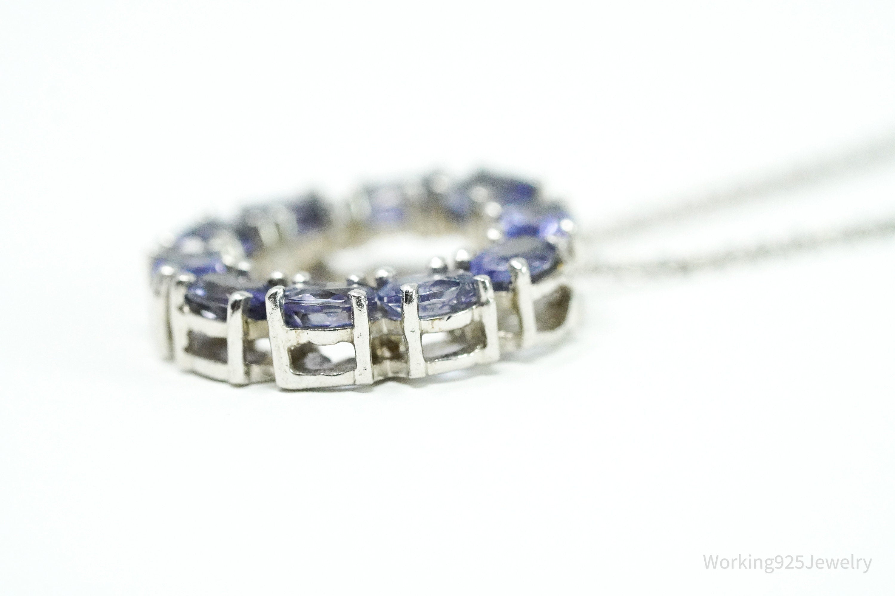 Tanzanite Sterling Silver Necklace 18"