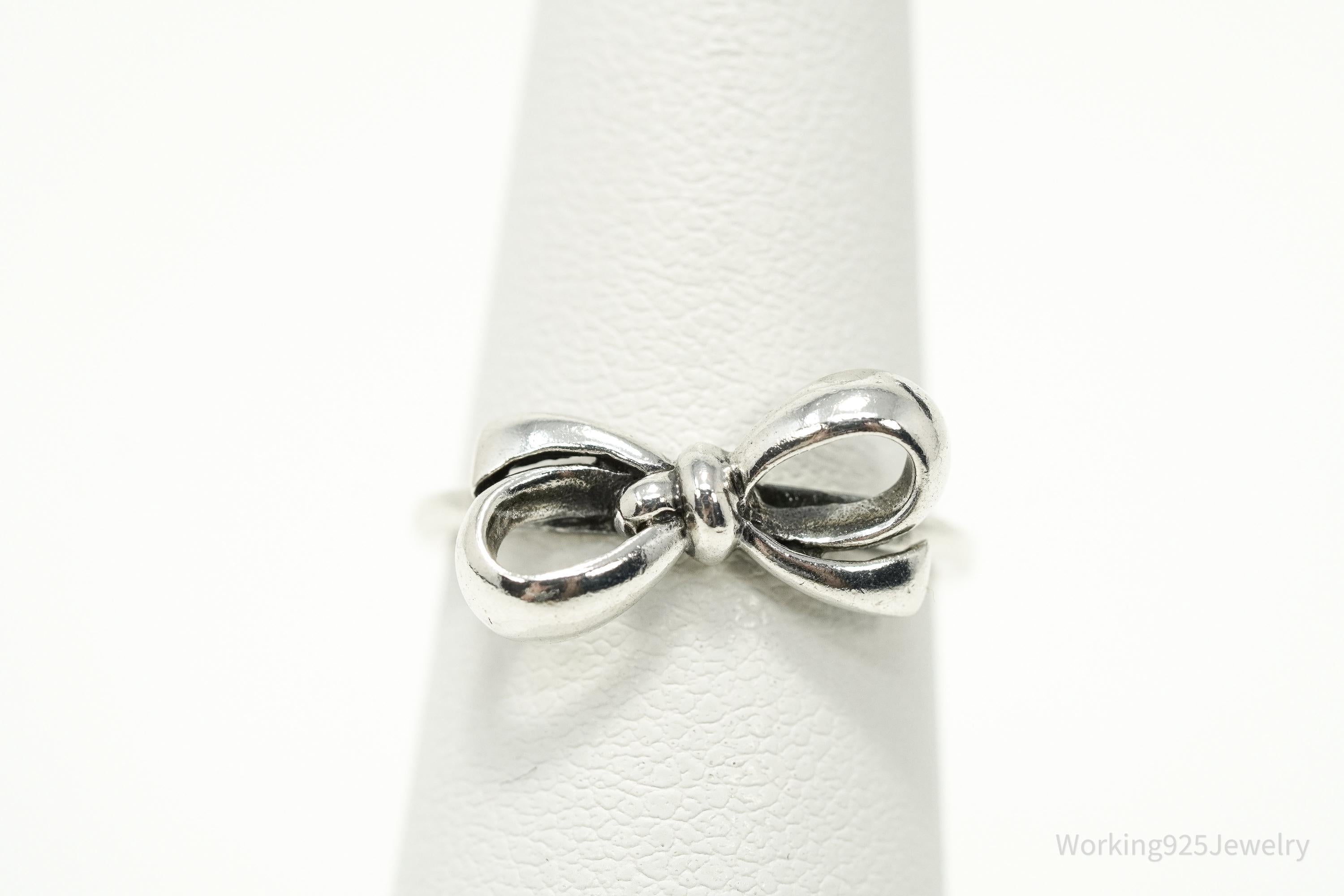 Vintage Bow Sterling Silver Ring - Size 5