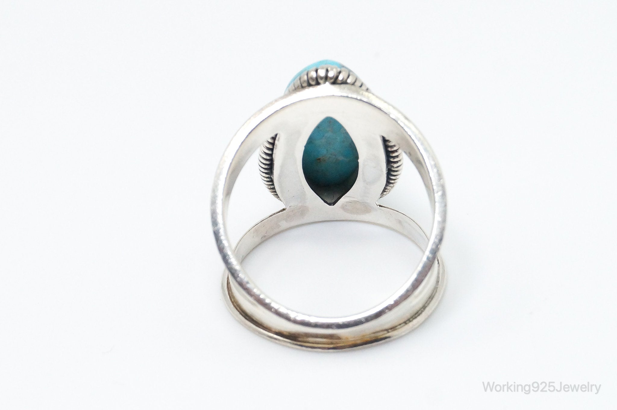 Vintage Turquoise Sterling Silver Ring - SZ 7.25