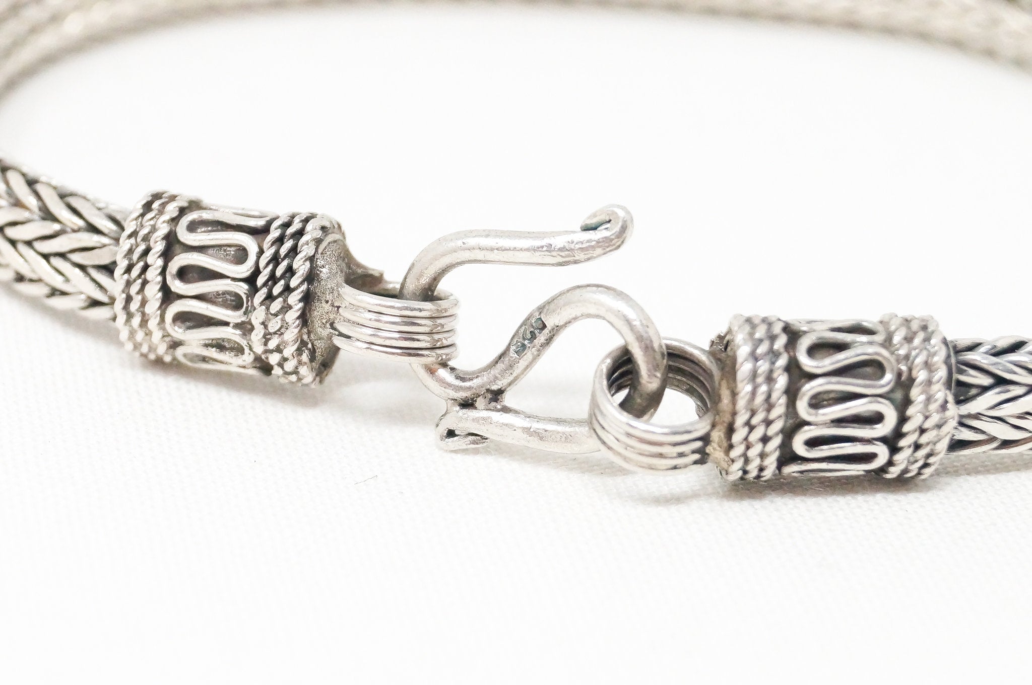 Vintage Snake Chain Balinese Sterling Silver Bracelet