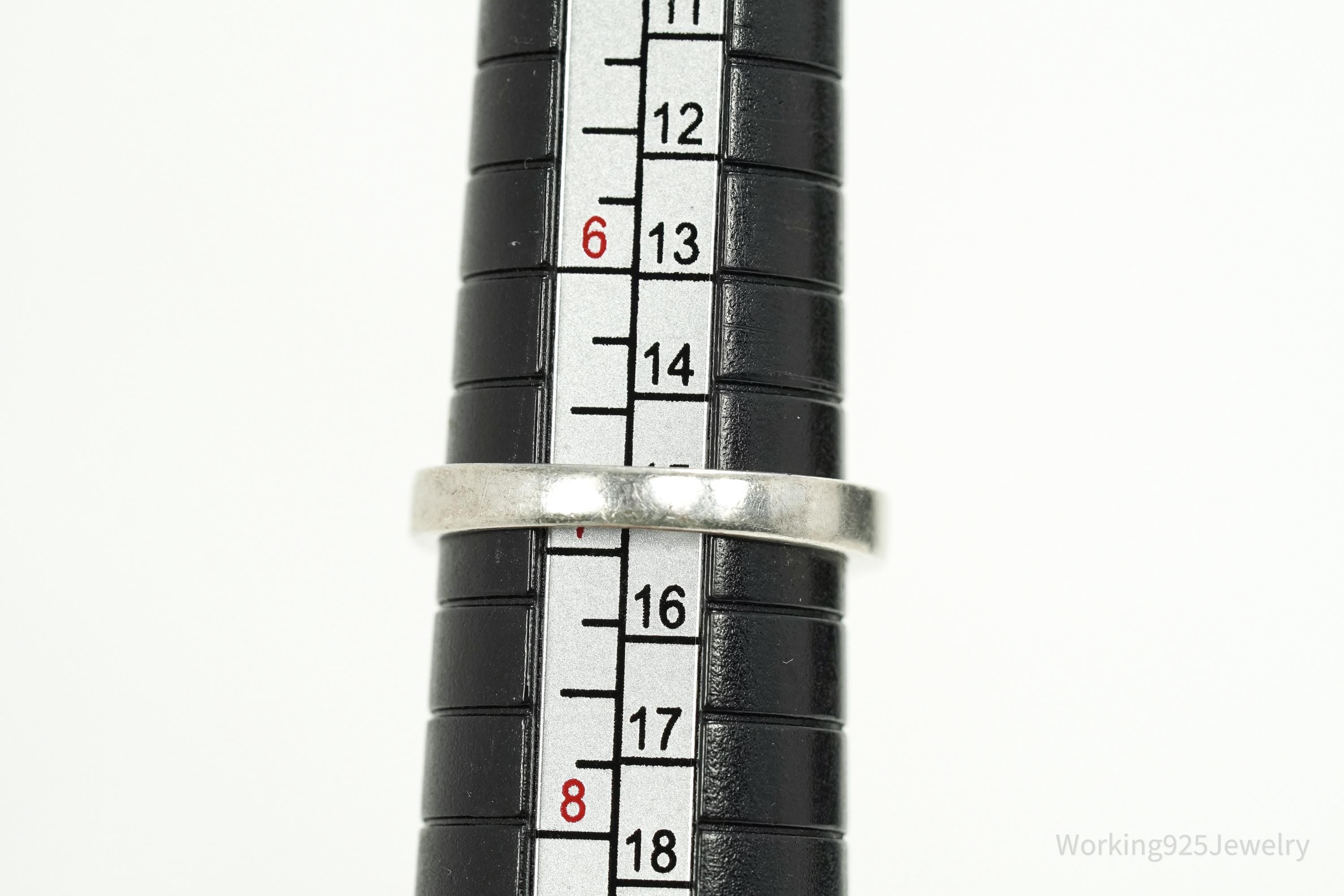 Vintage Cubic Zirconia Sterling Silver Ring Size 6.75