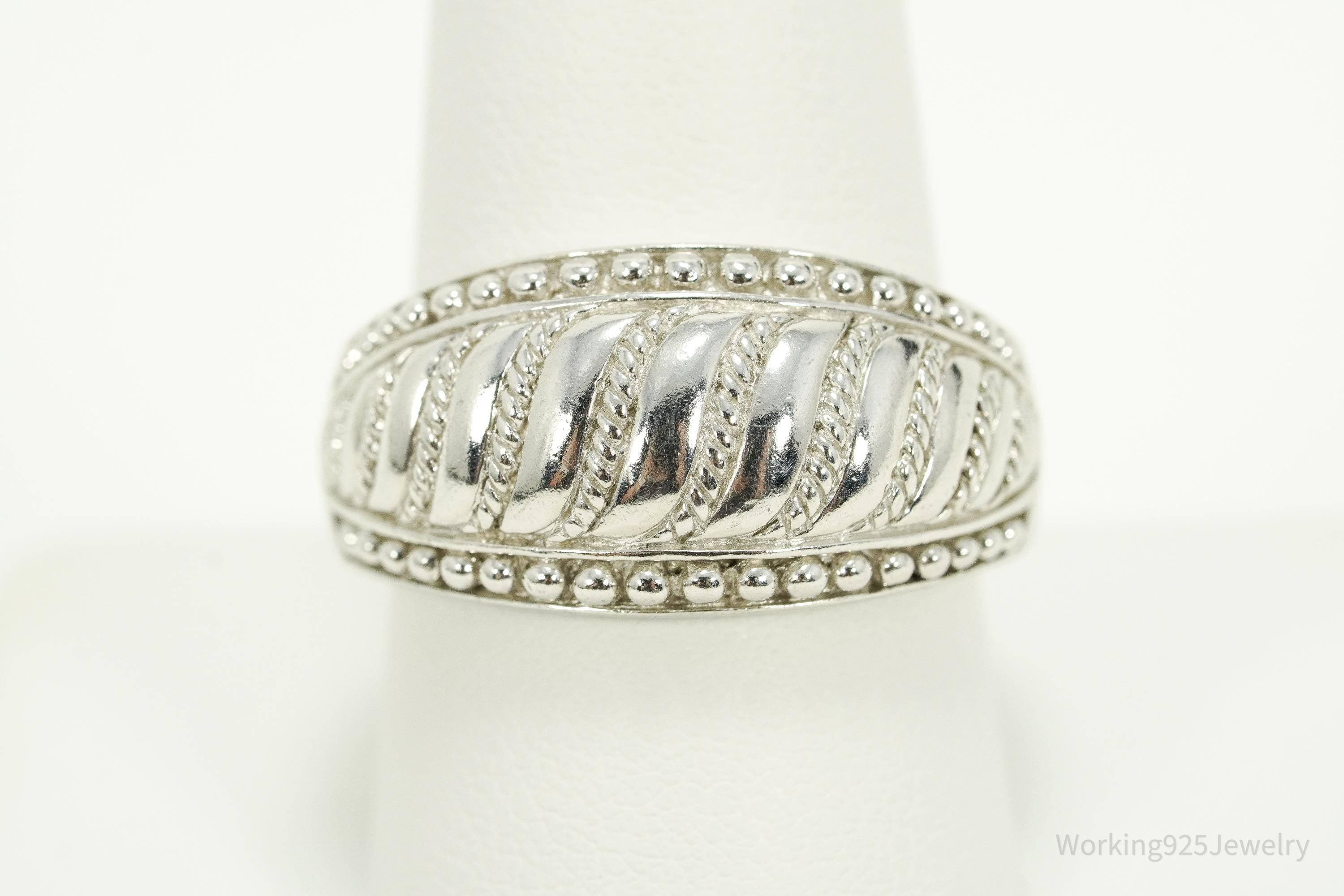 Vintage Designer Judith Ripka Sterling Silver Band Ring - Size 10