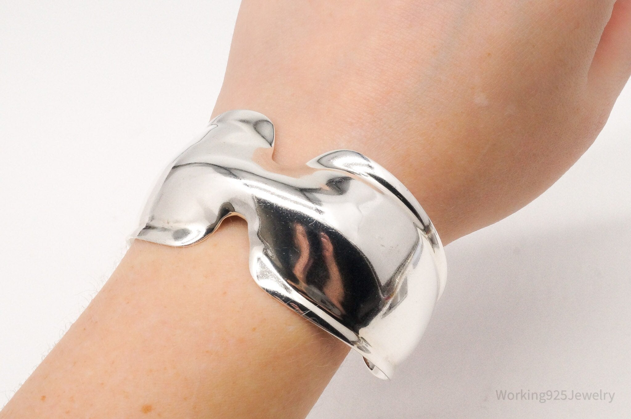 Vintage Designer Robert Lee Morris Pinched Sterling Silver Bracelet