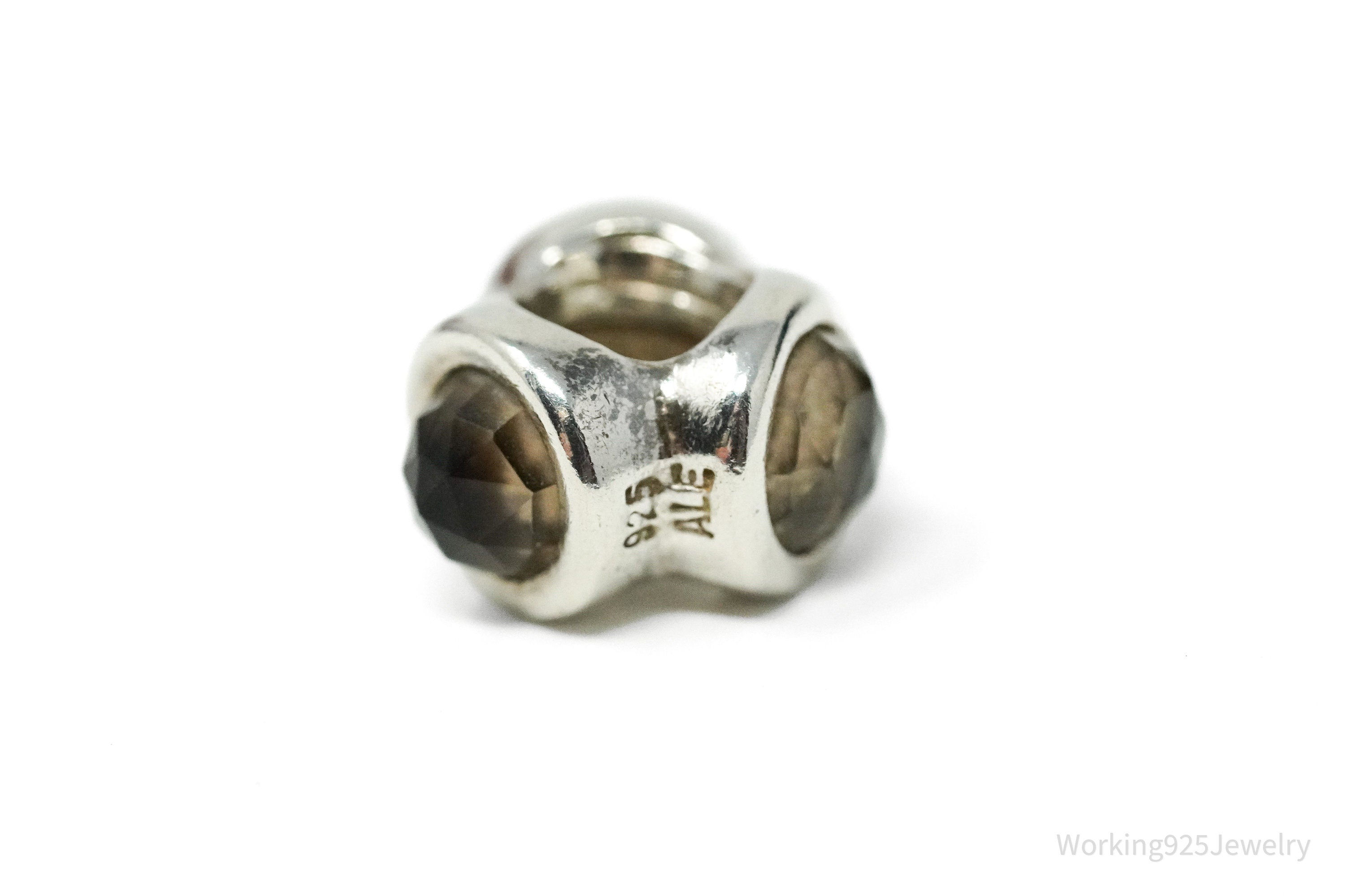 Retired Authentic Designer Pandora Smoky Quartz Sterling Silver Charm