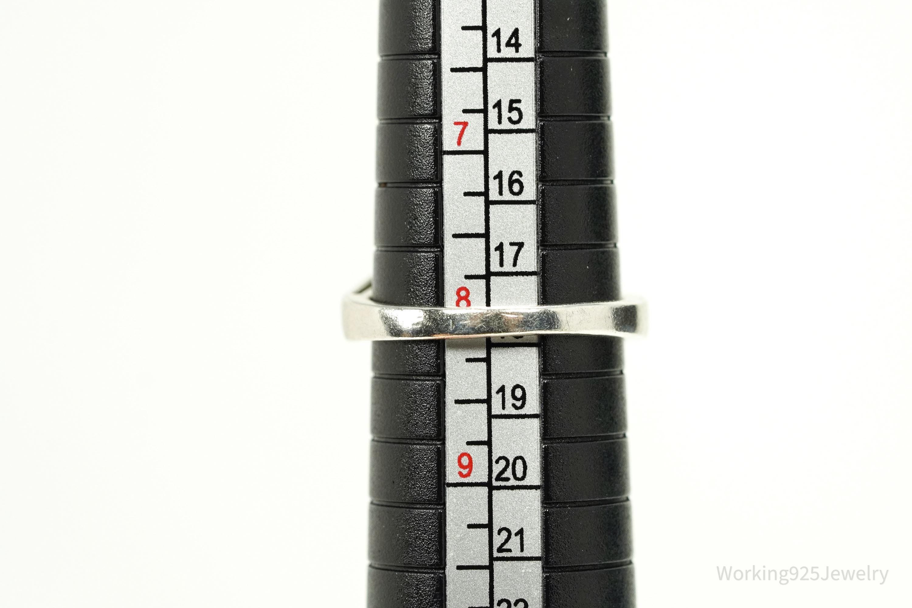 Vintage Pearl & Cubic Zirconia Sterling Silver Ring - Size 8