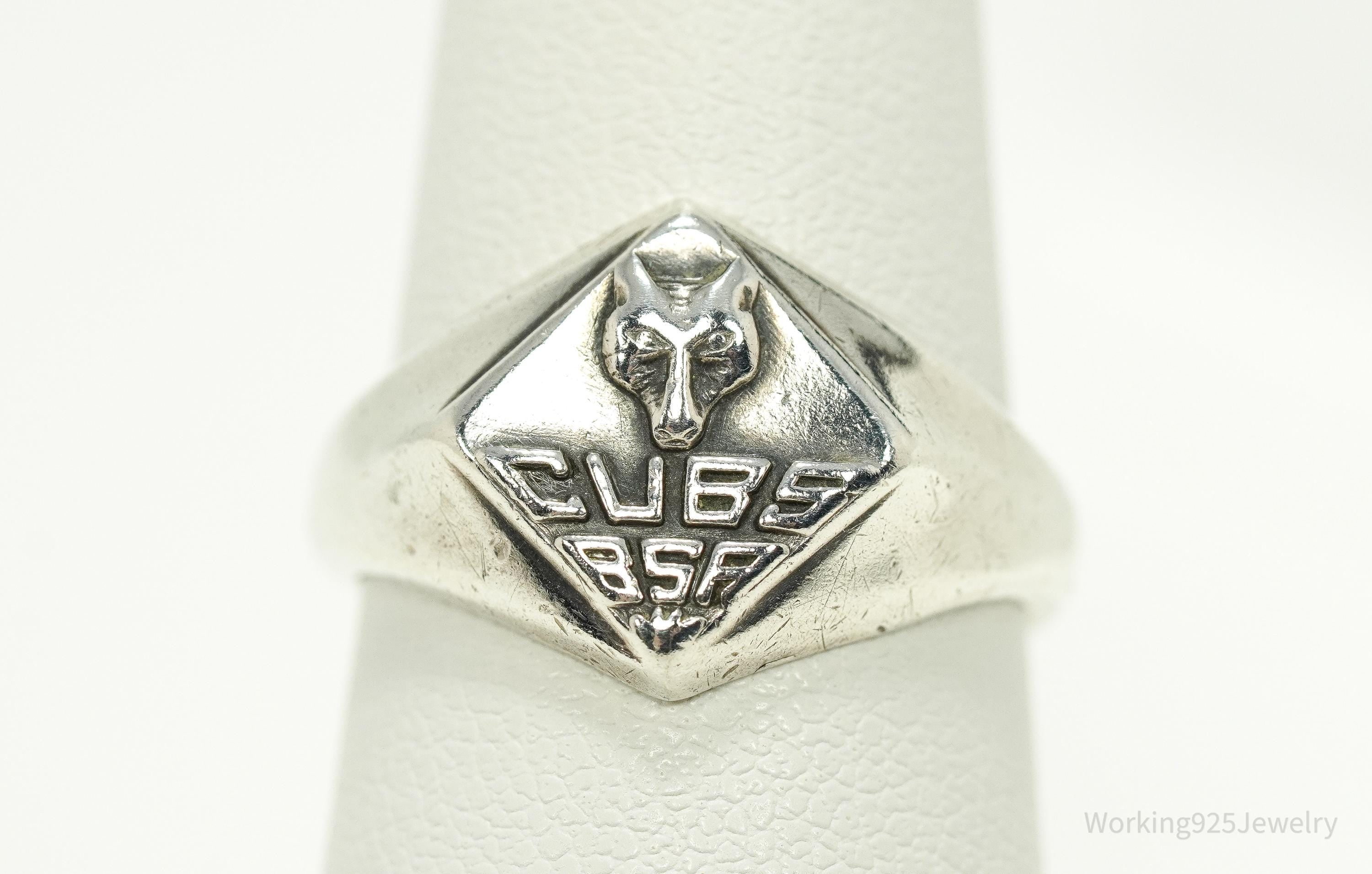 Vintage 1960s Cub Scout Sterling Silver Ring - Size 6.75