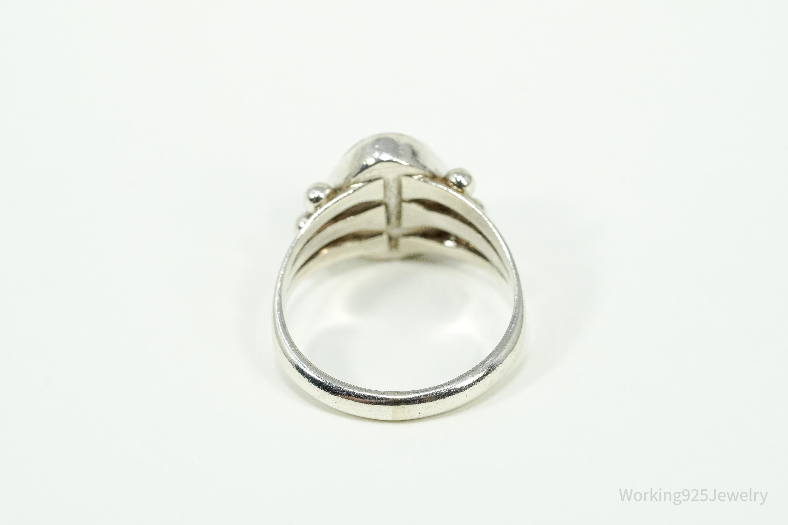 Vintage Mexico Fire Agate Sterling Silver Ring - Size 9