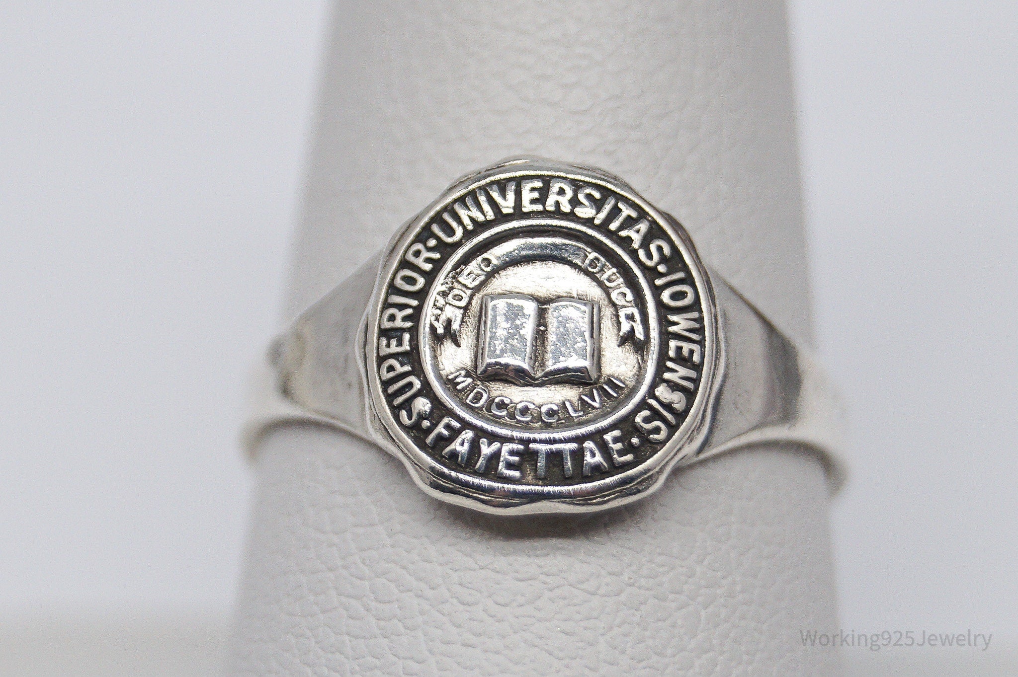 RARE Vintage Iowa University Sterling Silver School Ring - Size 9