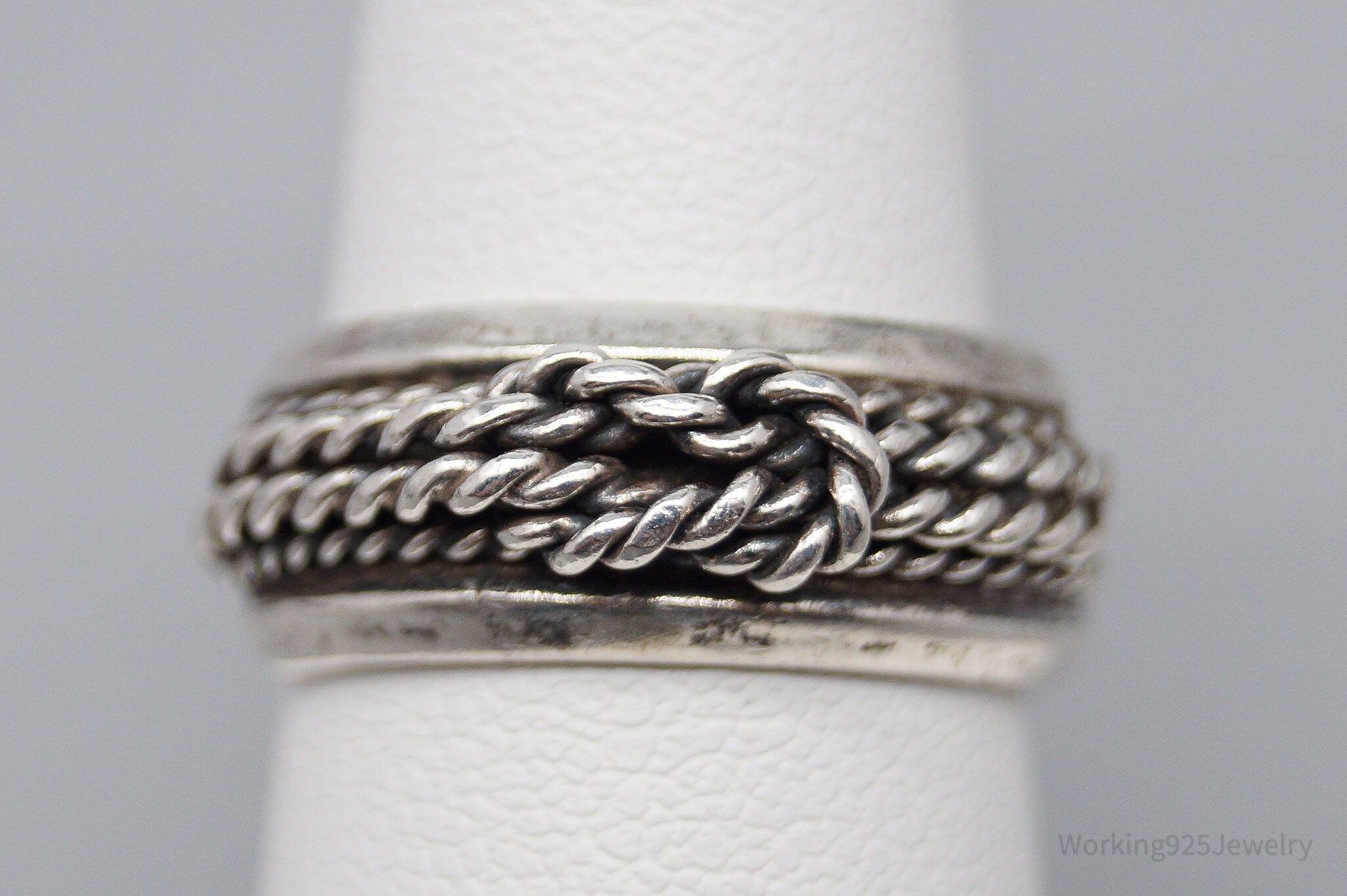 Vintage Cable Cord Rope Braid Sterling Silver Ring - Size 7.5