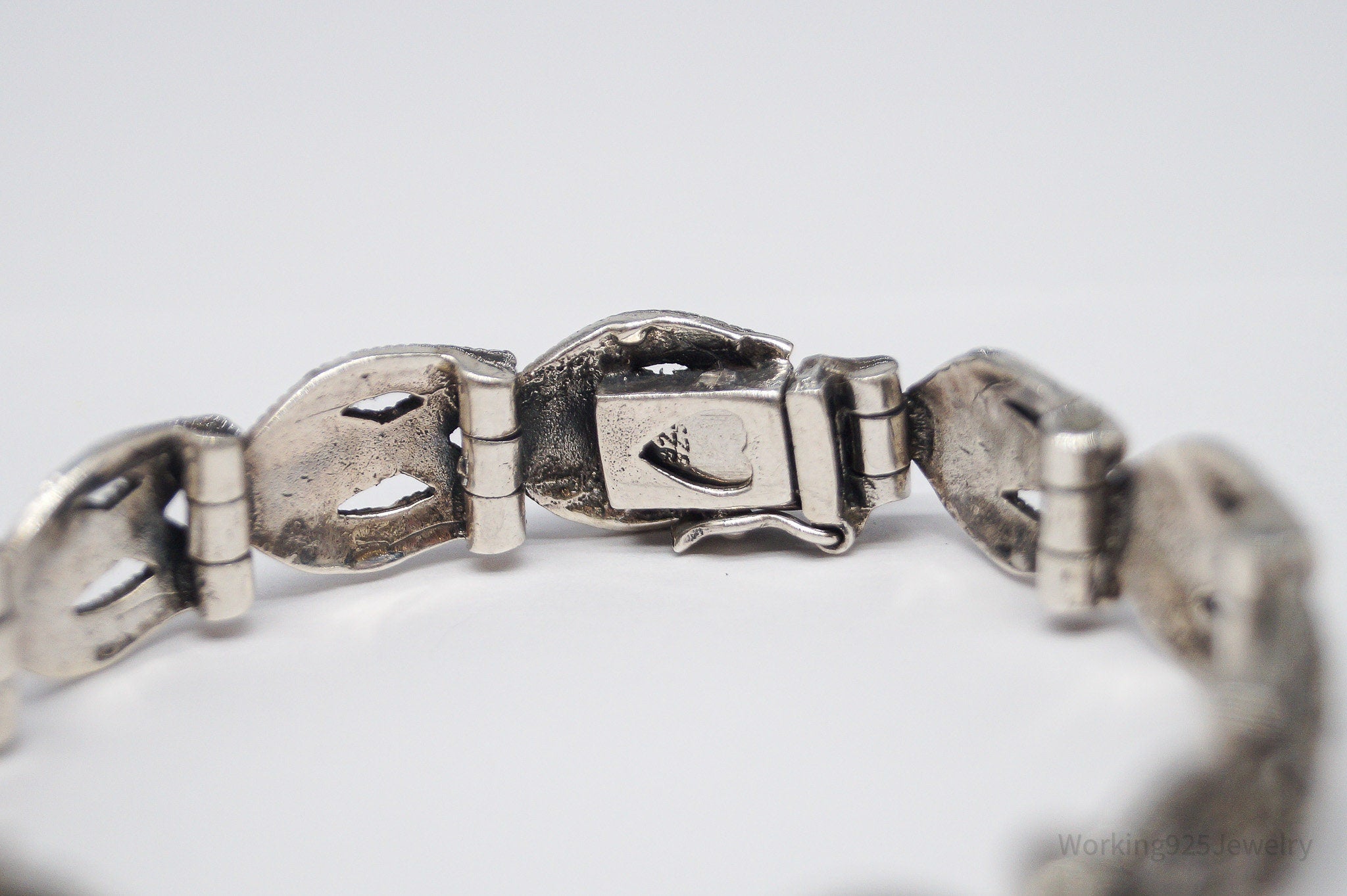 Vintage Marcasite Sterling Silver Bracelet - 6.75"