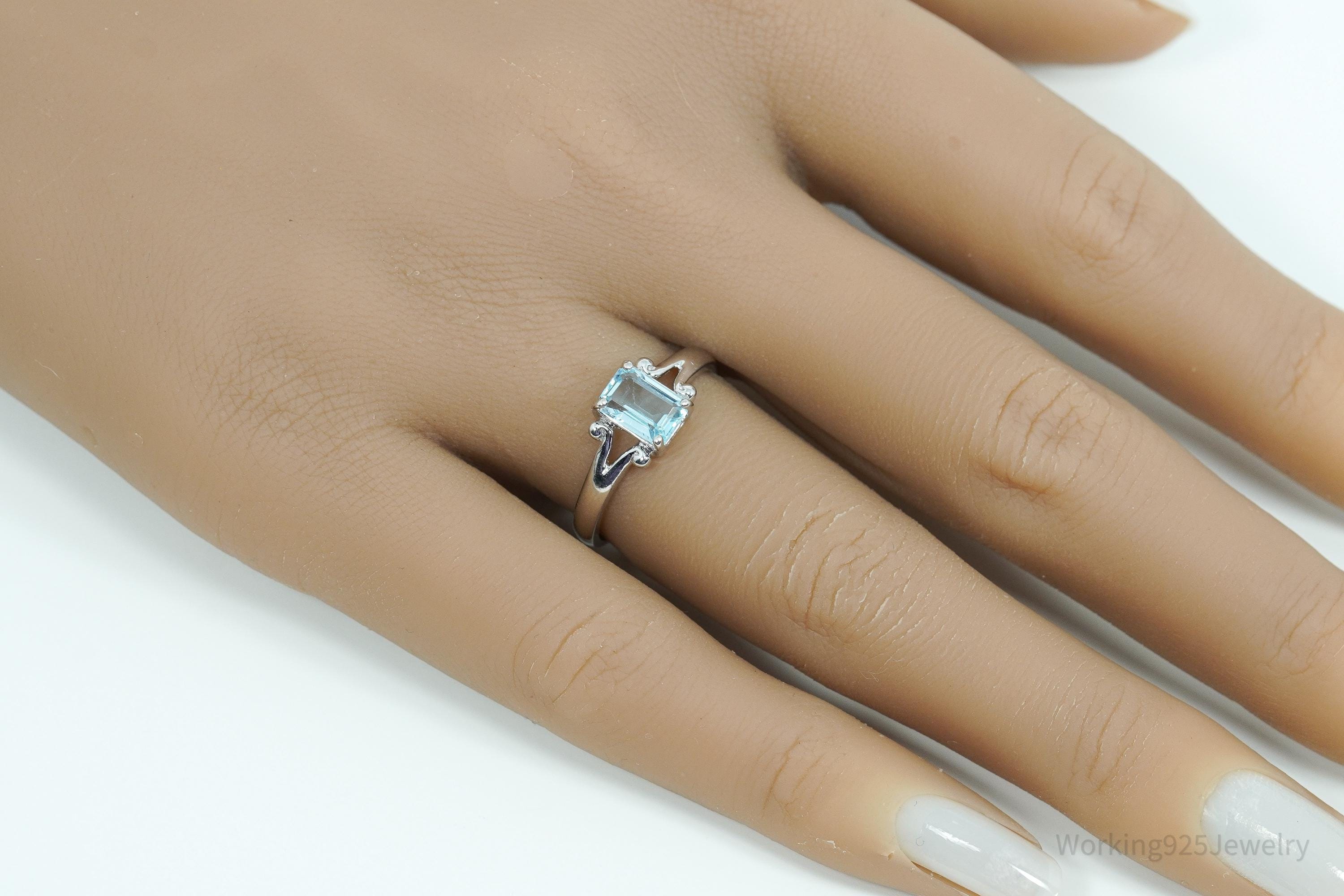 Vintage Ross Simons Blue Topaz Sterling Silver Ring - Size 7