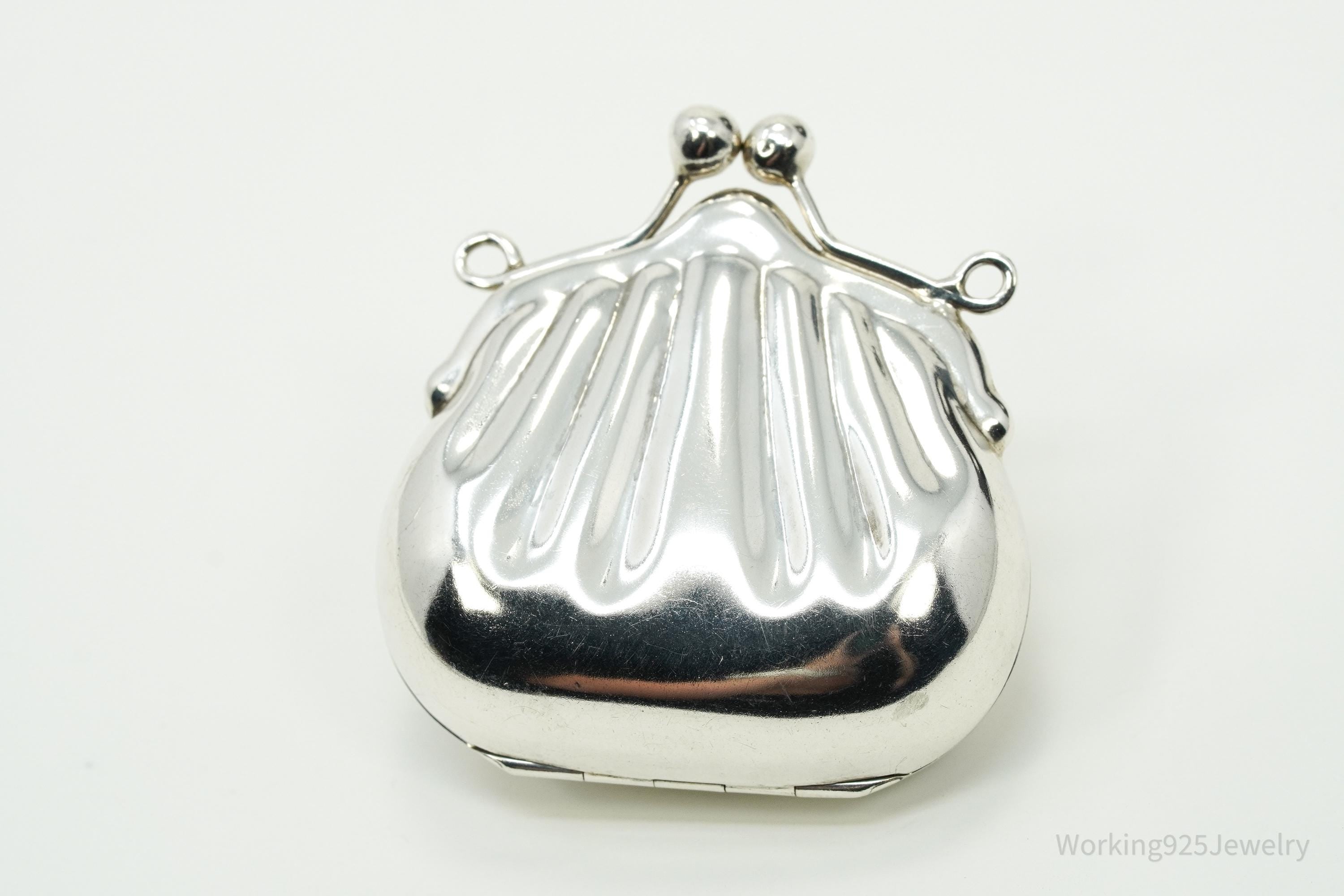 Vintage Purse Bag Locket Sterling Silver Pill Box