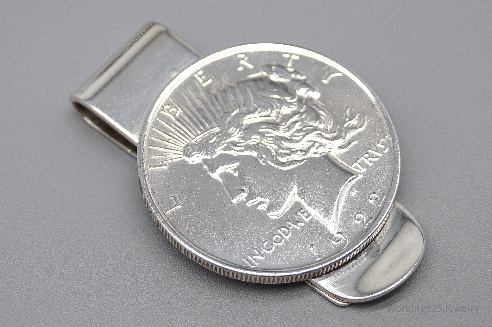 Antique 1922 Peace Silver Dollar Coin Silver Money Clip