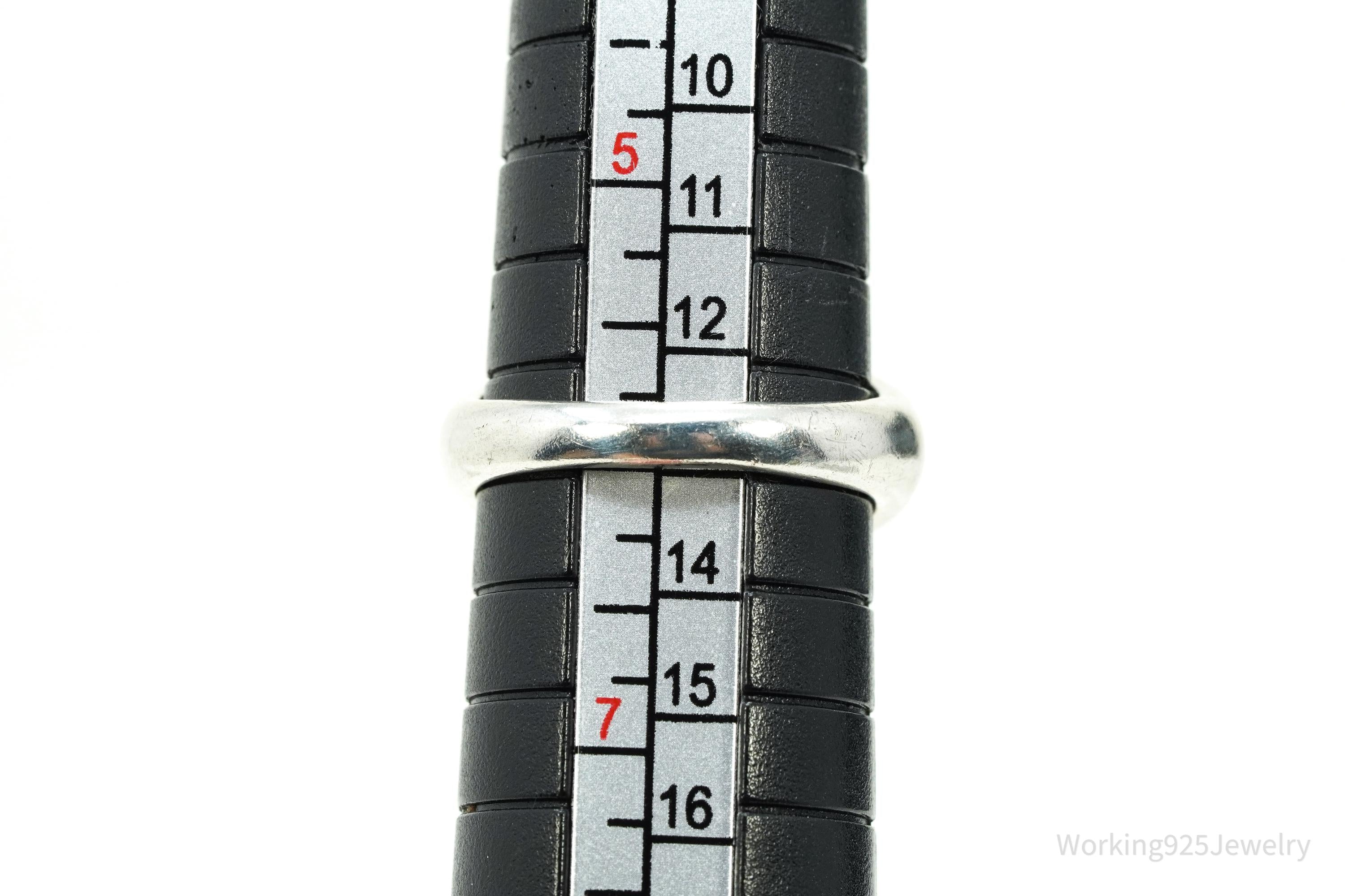 Vintage Designer CNA Blue Topaz Sapphire Sterling Silver Ring - Size 6